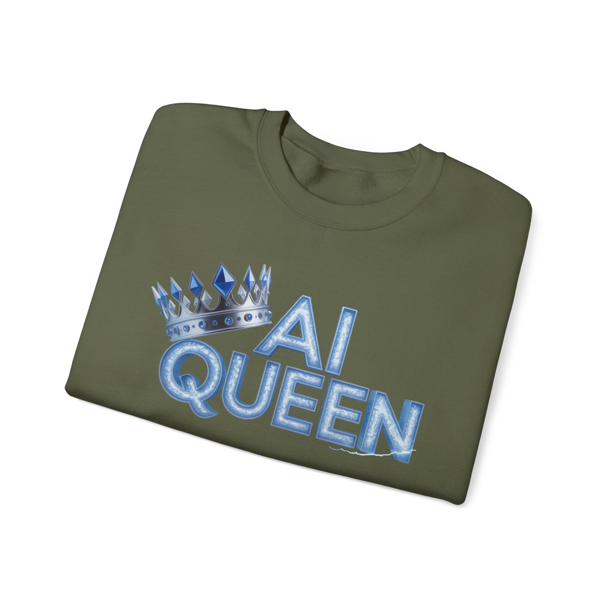 AI Queen "Frost Crown Frequency" Unisex Heavy Blend™ Crewneck Sweatshirt