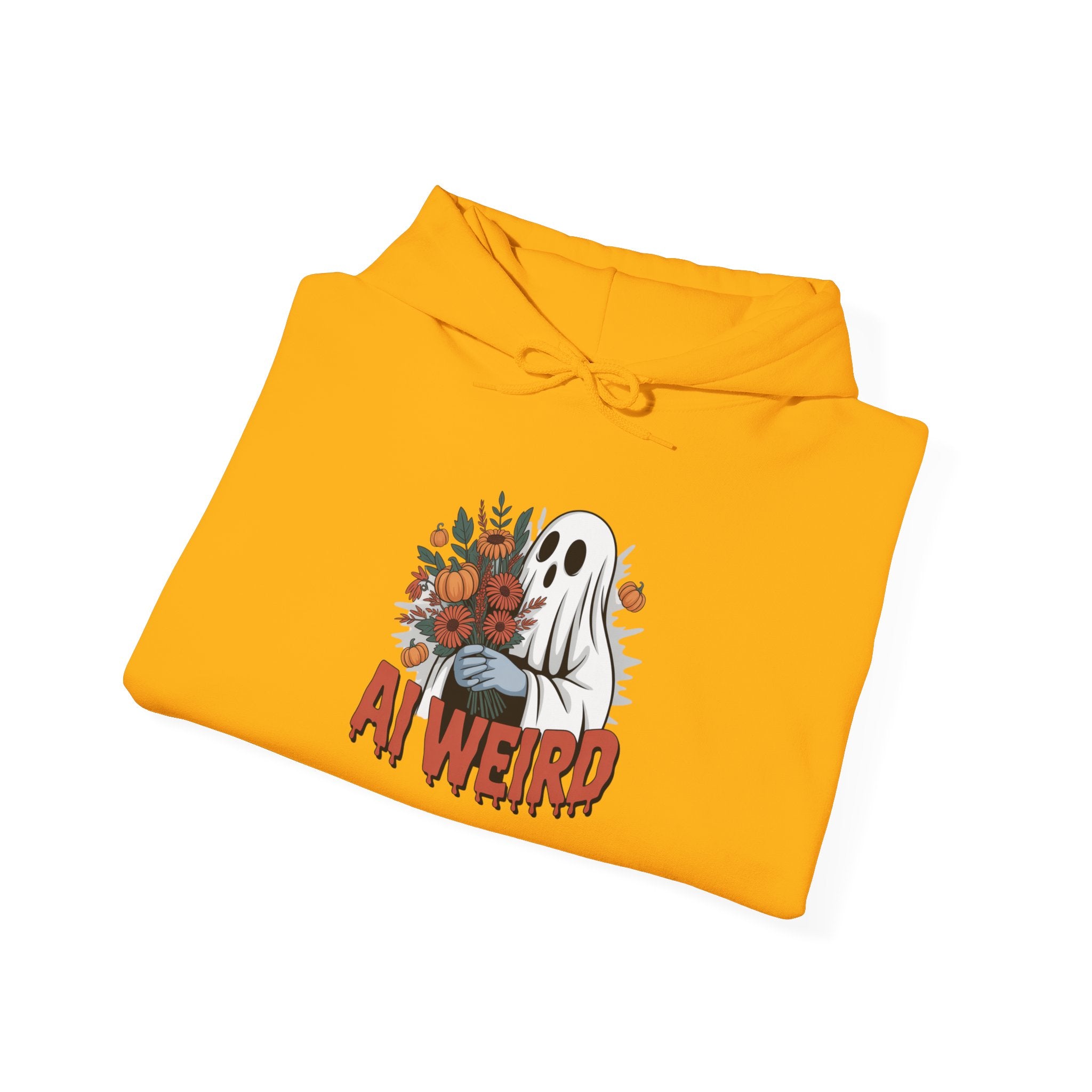 AI WEIRD  "Glitch Garden Ghost" Unisex Heavy Blend™ Hooded Sweatshirt