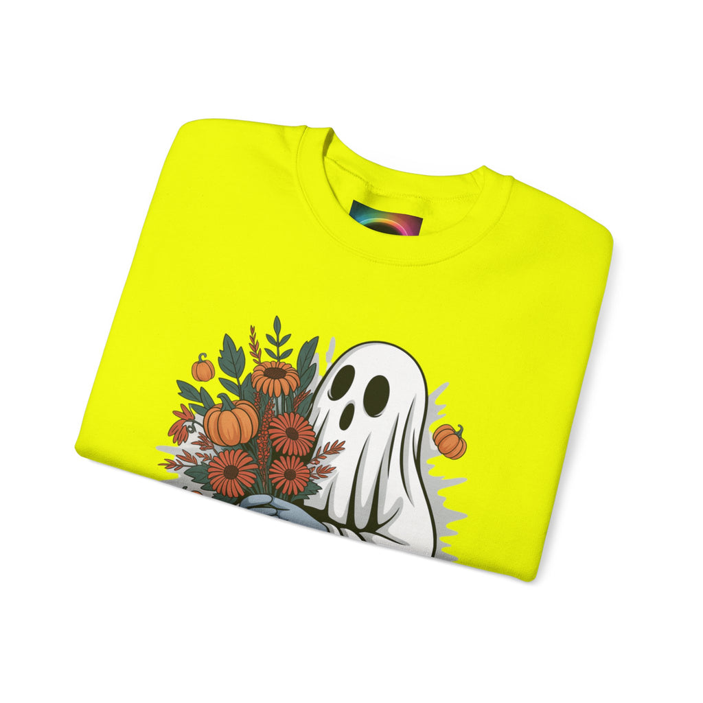 AI Weird "Glitch Garden  Ghost" Unisex Garment-Dyed Sweatshirt