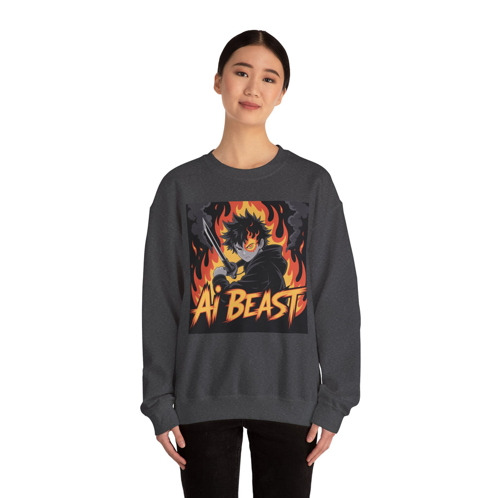 AI BEAST  "Warrior.exe"  Unisex Heavy Blend™ Crewneck Sweatshirt