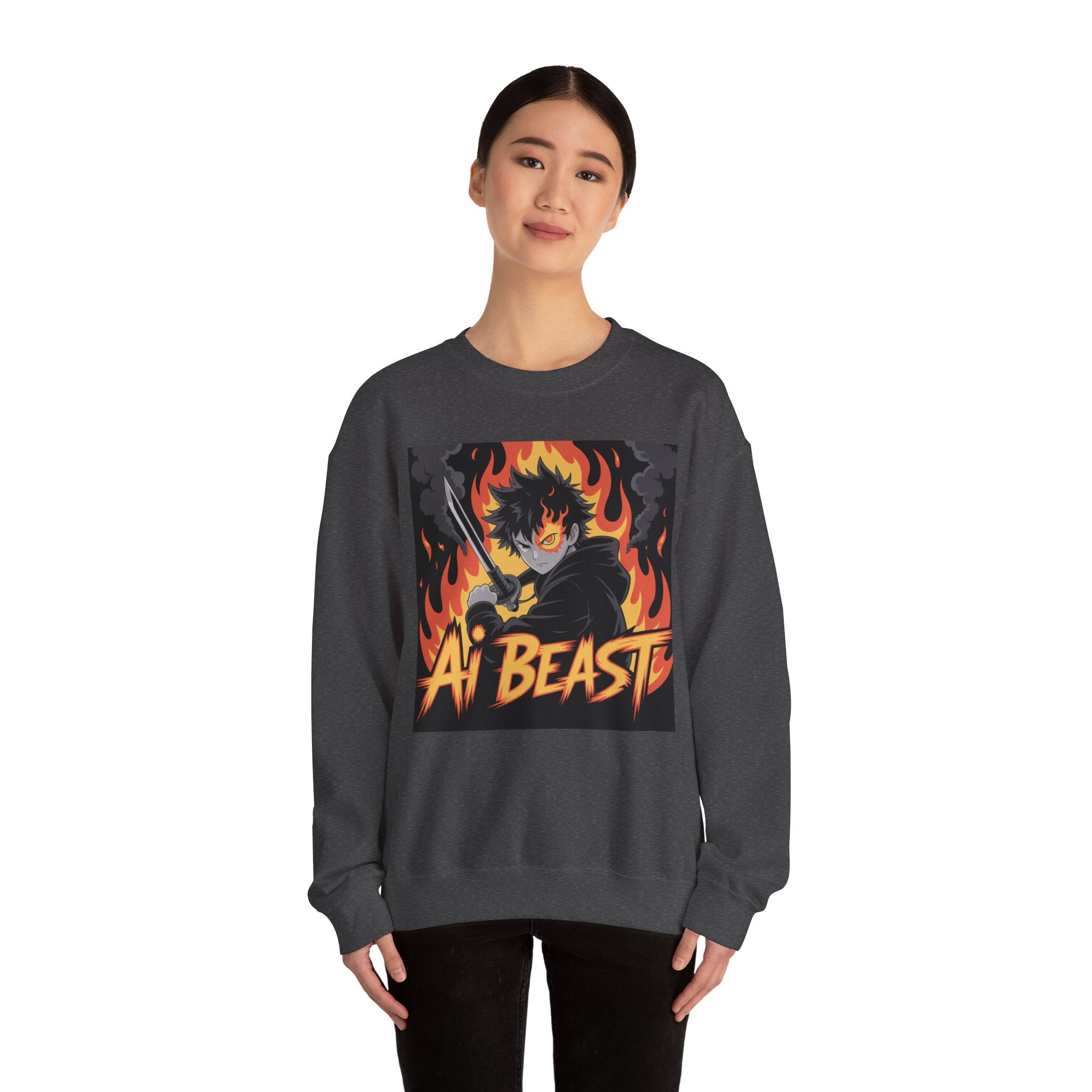 AI BEAST  "Warrior.exe"  Unisex Heavy Blend™ Crewneck Sweatshirt