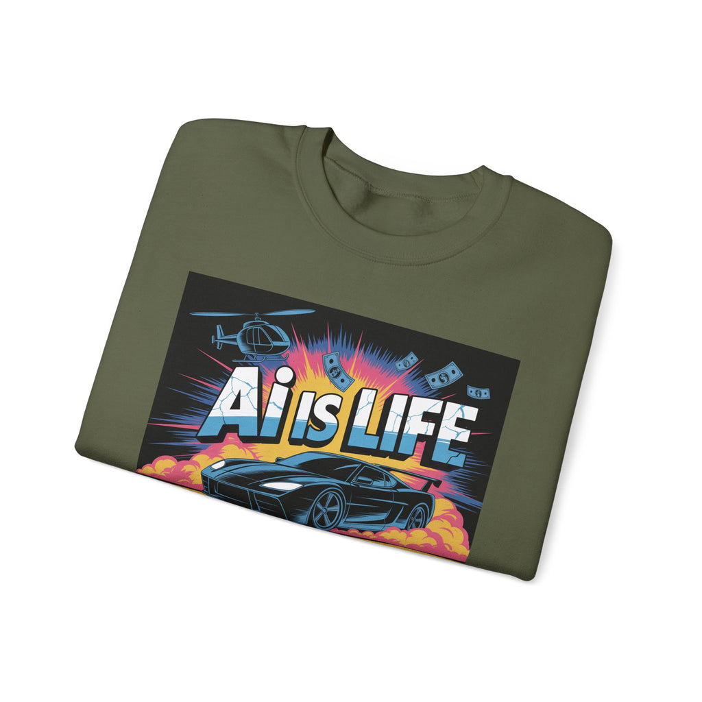 AI Is Life  "Action Mode”  Unisex Heavy Blend™ Crewneck Sweatshirt