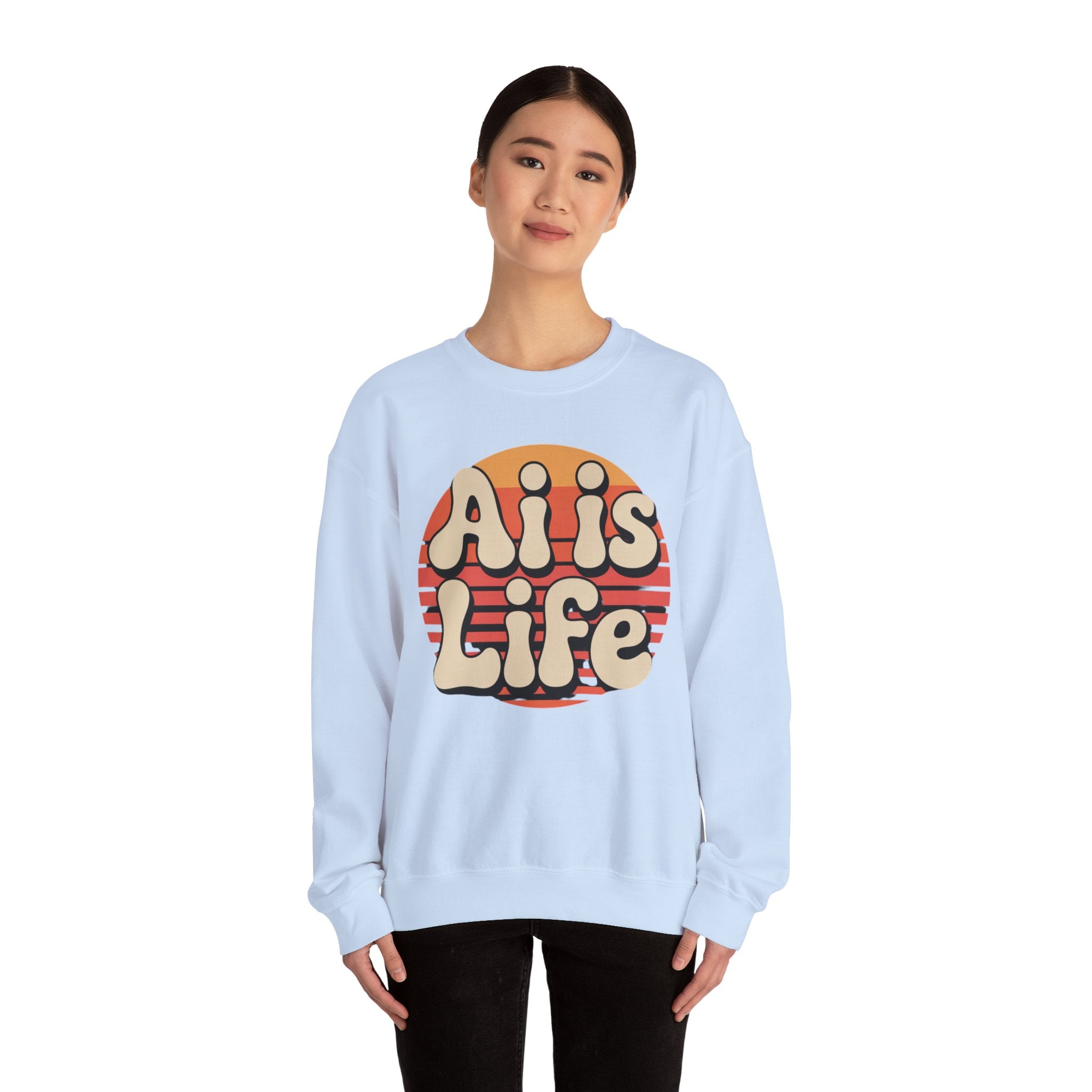 AI is Life "SUNSET CIRCUITRY" Unisex Heavy Blend™ Crewneck Sweatshirt
