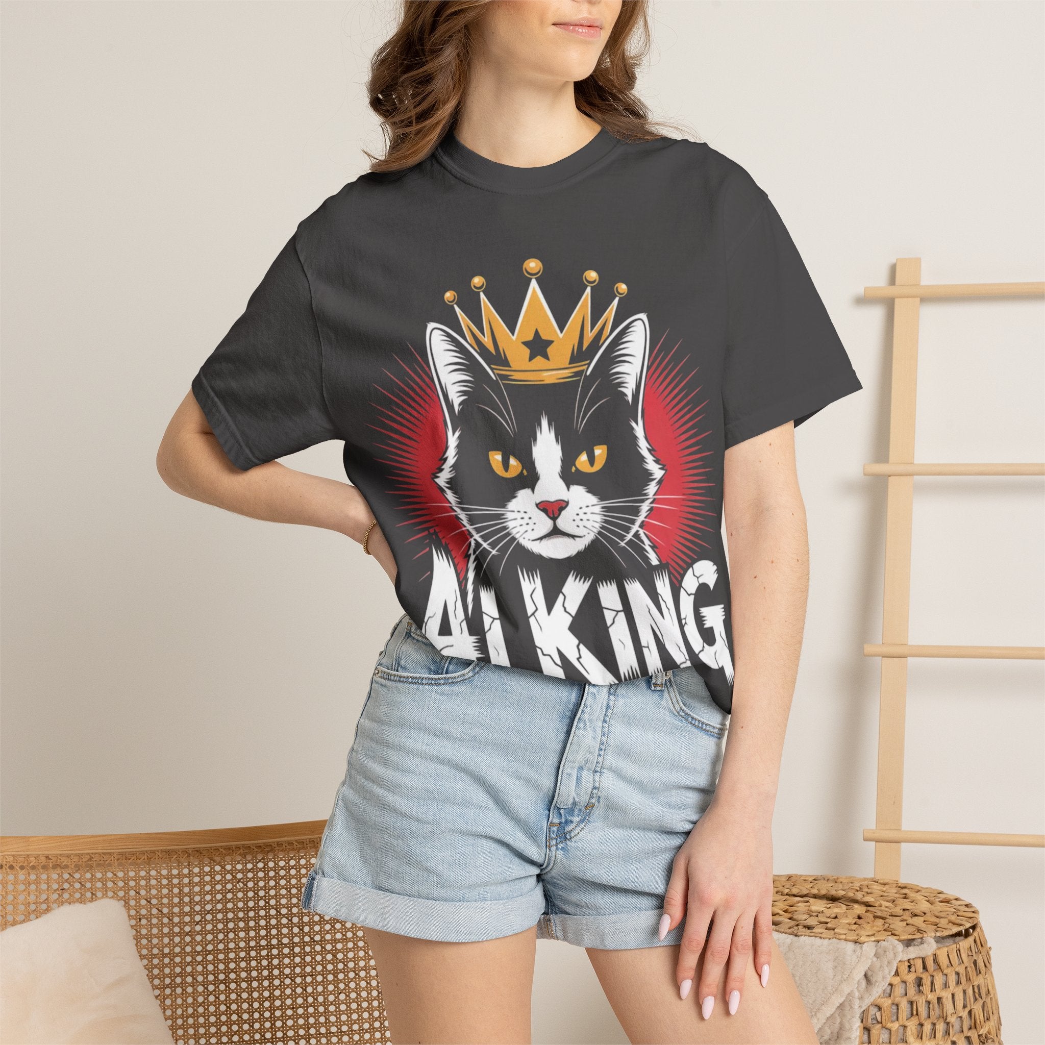 AI king ""Glitch Monarch"" Garment-Dyed T-shirt (Men)