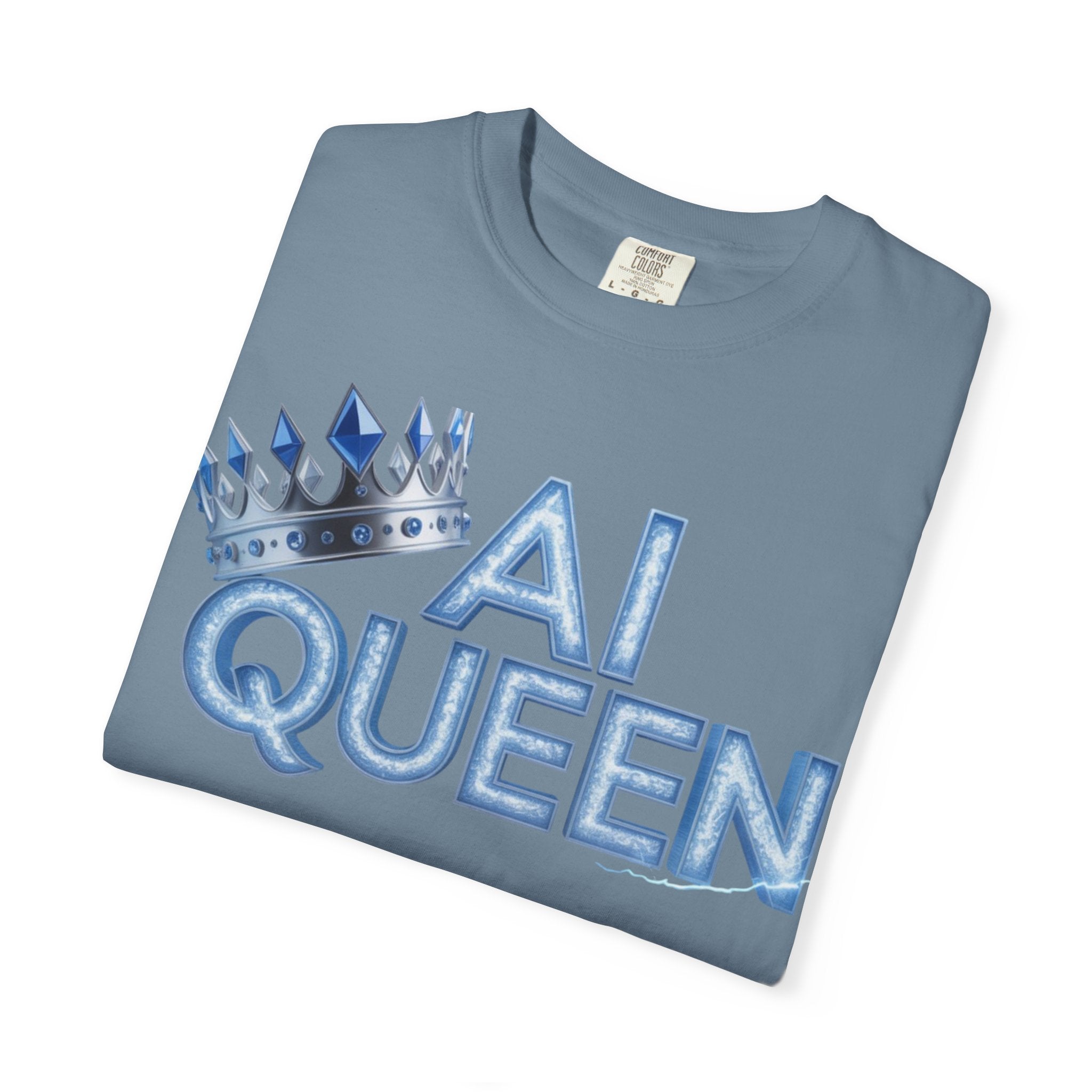 AI Queen "Frost Crown Frequency" Unisex Garment-Dyed T-shirt