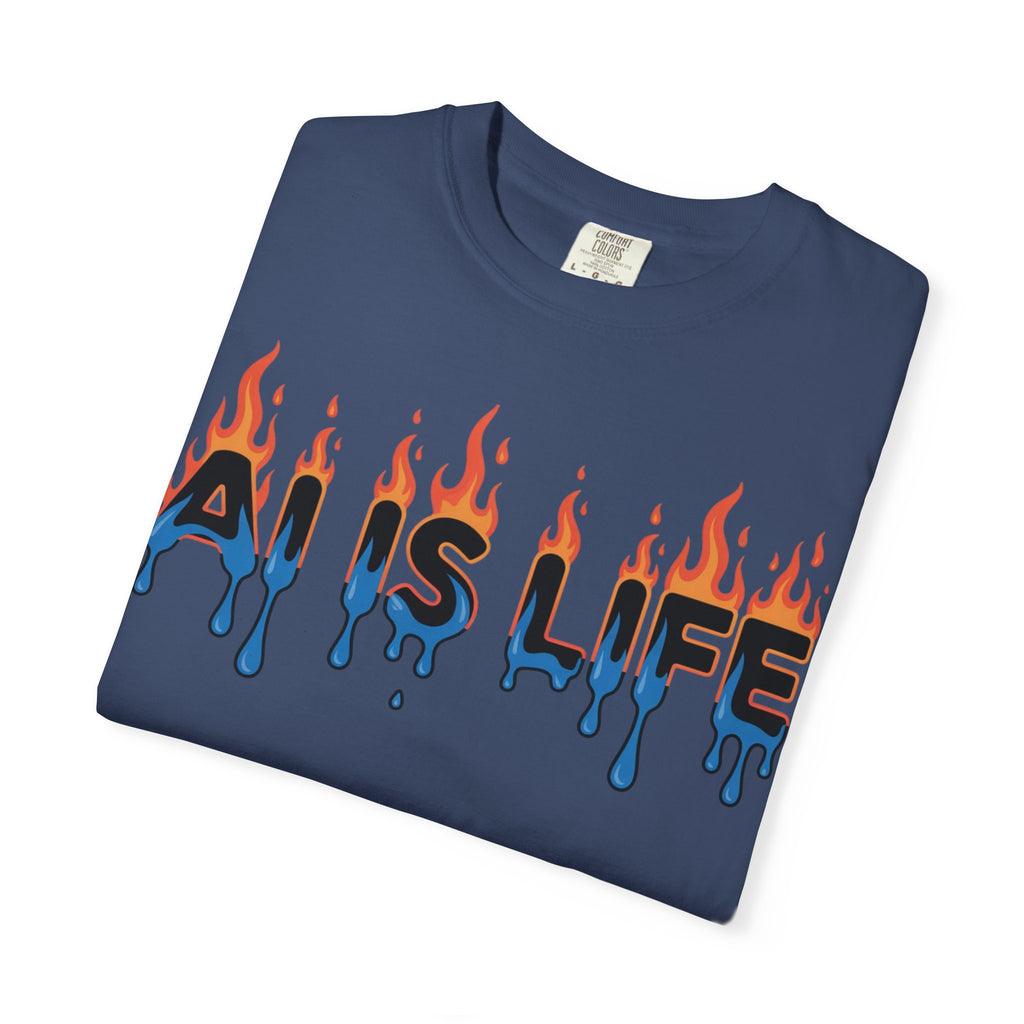 AI IS LIFE – “AI MELTDOWN” Unisex Garment-Dyed T-shirt