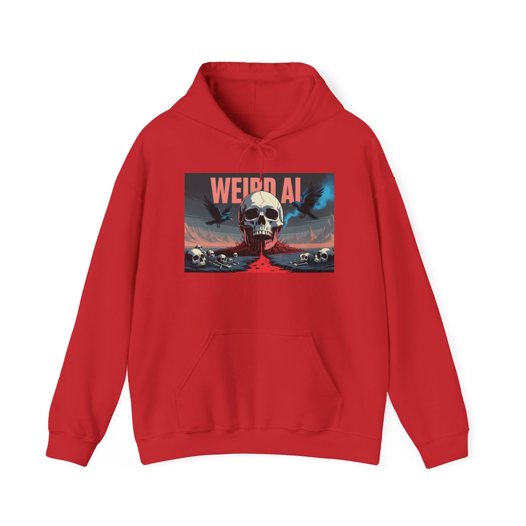 Weird AI " Skeleton Volcano Edition " Unisex Heavy Blend™ Hooded Sweatshirt