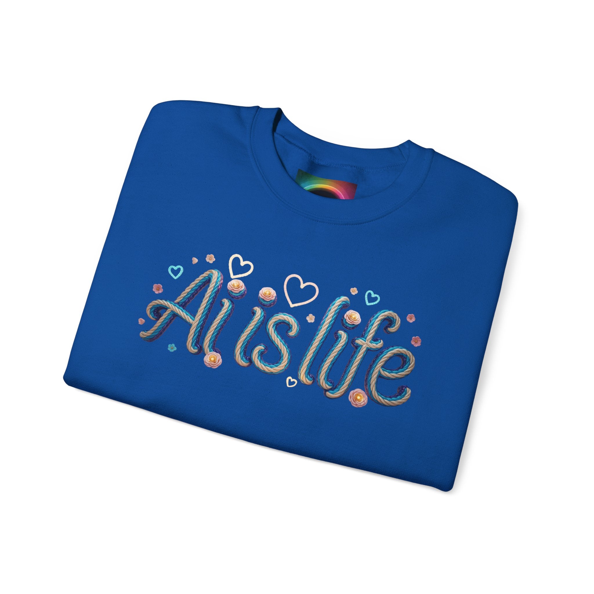 AI is LIFE " TWISTED BEAUTY " Retro Script Graphic Pullover for Artists Sweatshirt