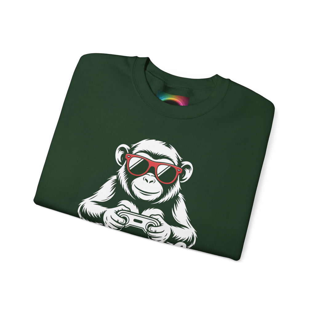 AI Is Life "GAMER CHIMP ELITE" Unisex Graphic Crewneck Sweatshirt