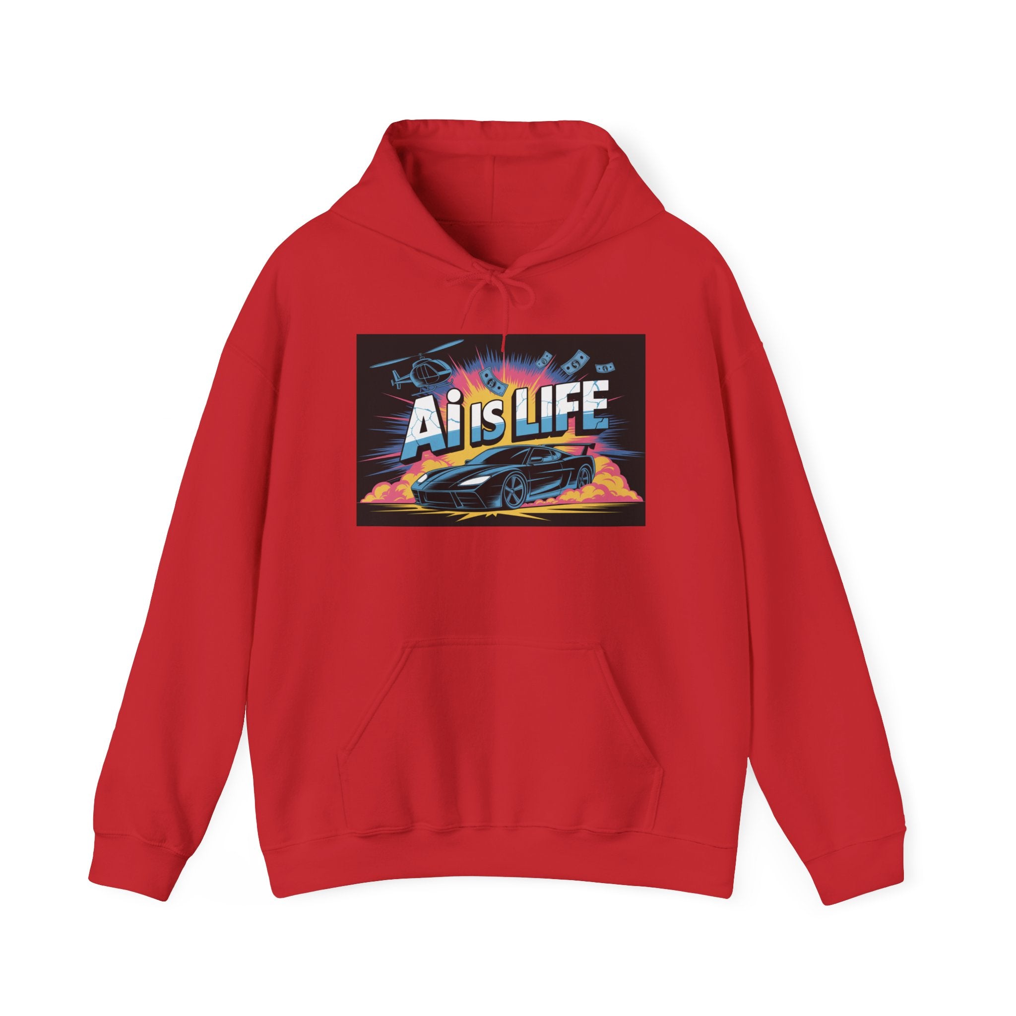 AI is LIFE " Action Mode "  Unisex Heavy Blend™ Hooded Sweatshirt