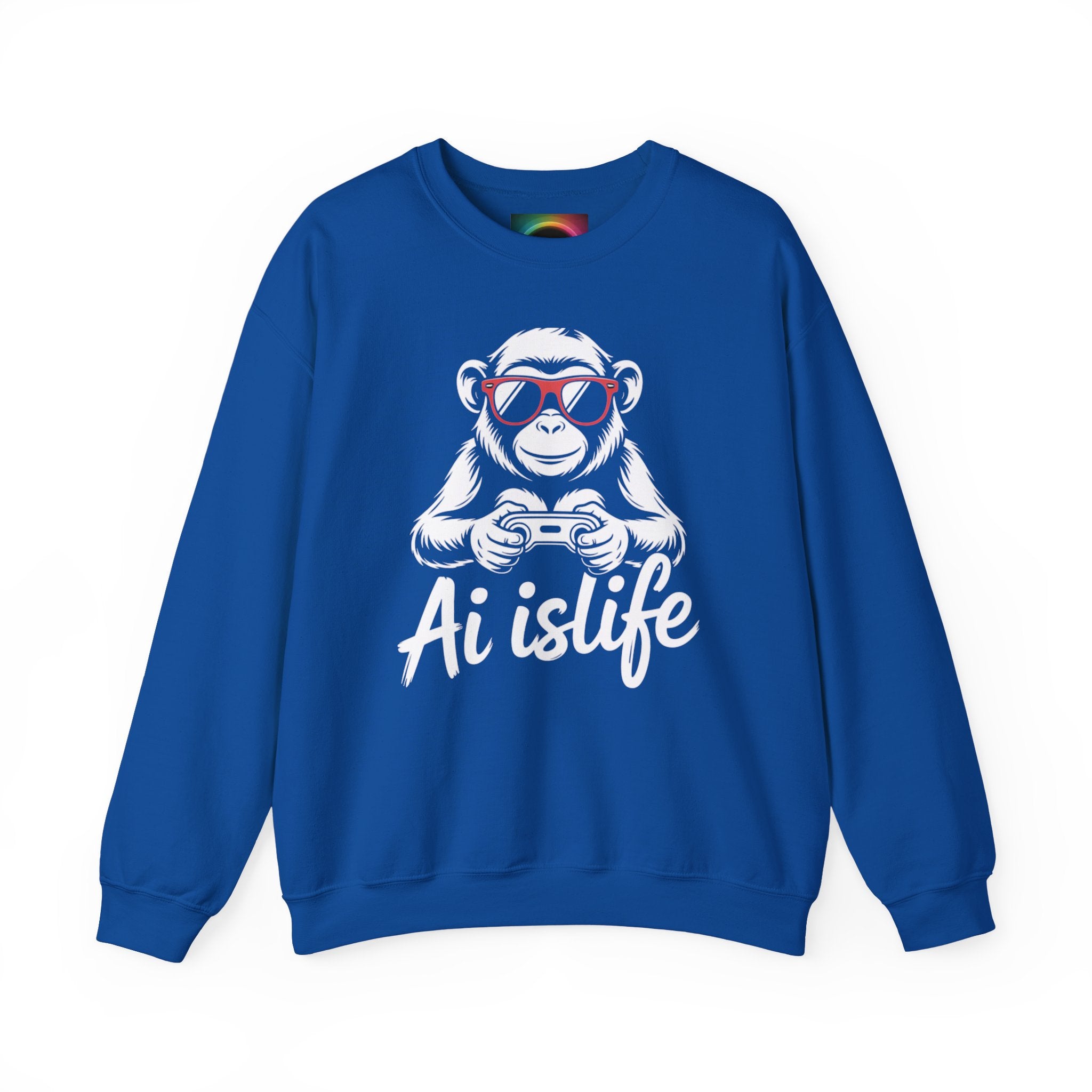 AI Is Life "GAMER CHIMP ELITE" Unisex Graphic Crewneck Sweatshirt