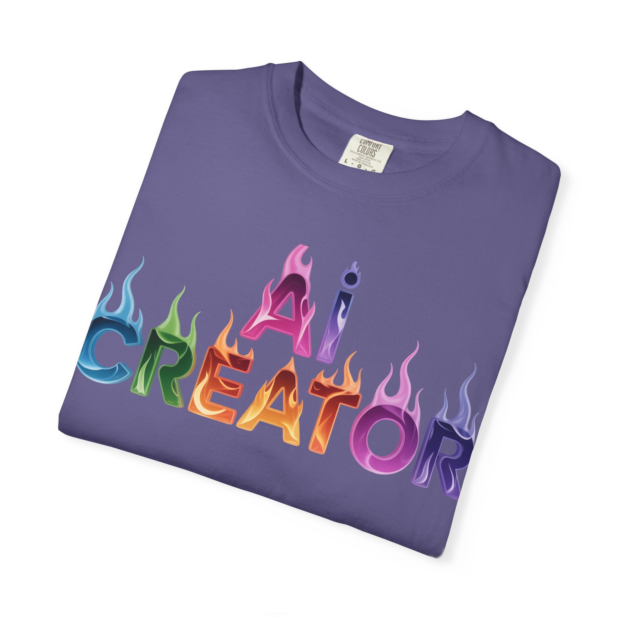 AI CREATOR  "Fire in the Code" Unisex Garment-Dyed T-shirt
