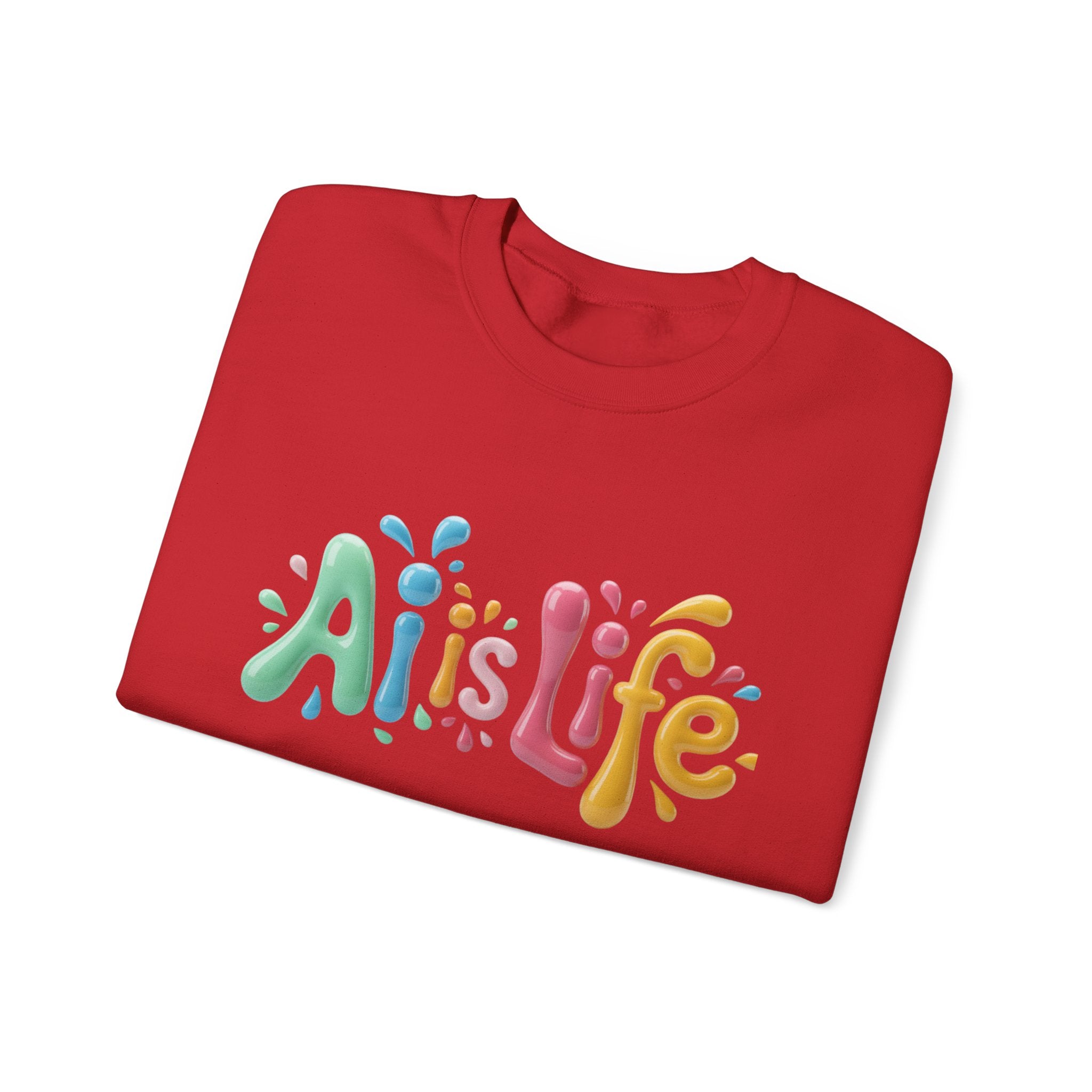 AI IS LIFE  “Colorful Circuit Pop”  Unisex Heavy Blend™ Crewneck Sweatshirt