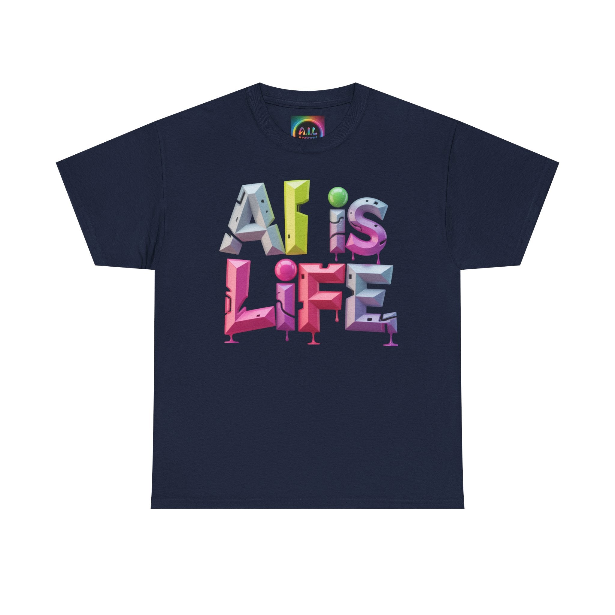 AI is LIFE "GRAFFITI DIMENSION" Colorful 3D Typography T-shirt