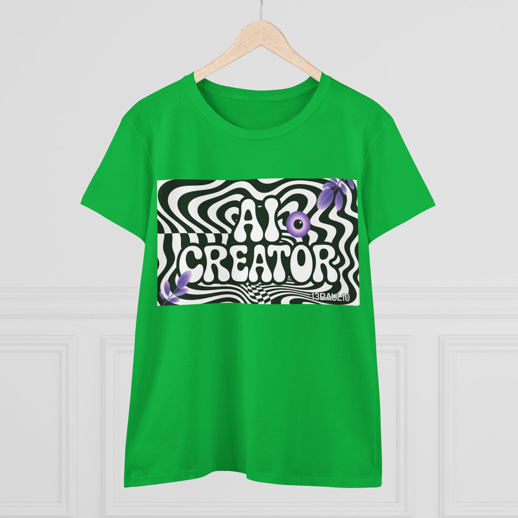 AI Creator  "Optic Loop" Women's Midweight Cotton Tee