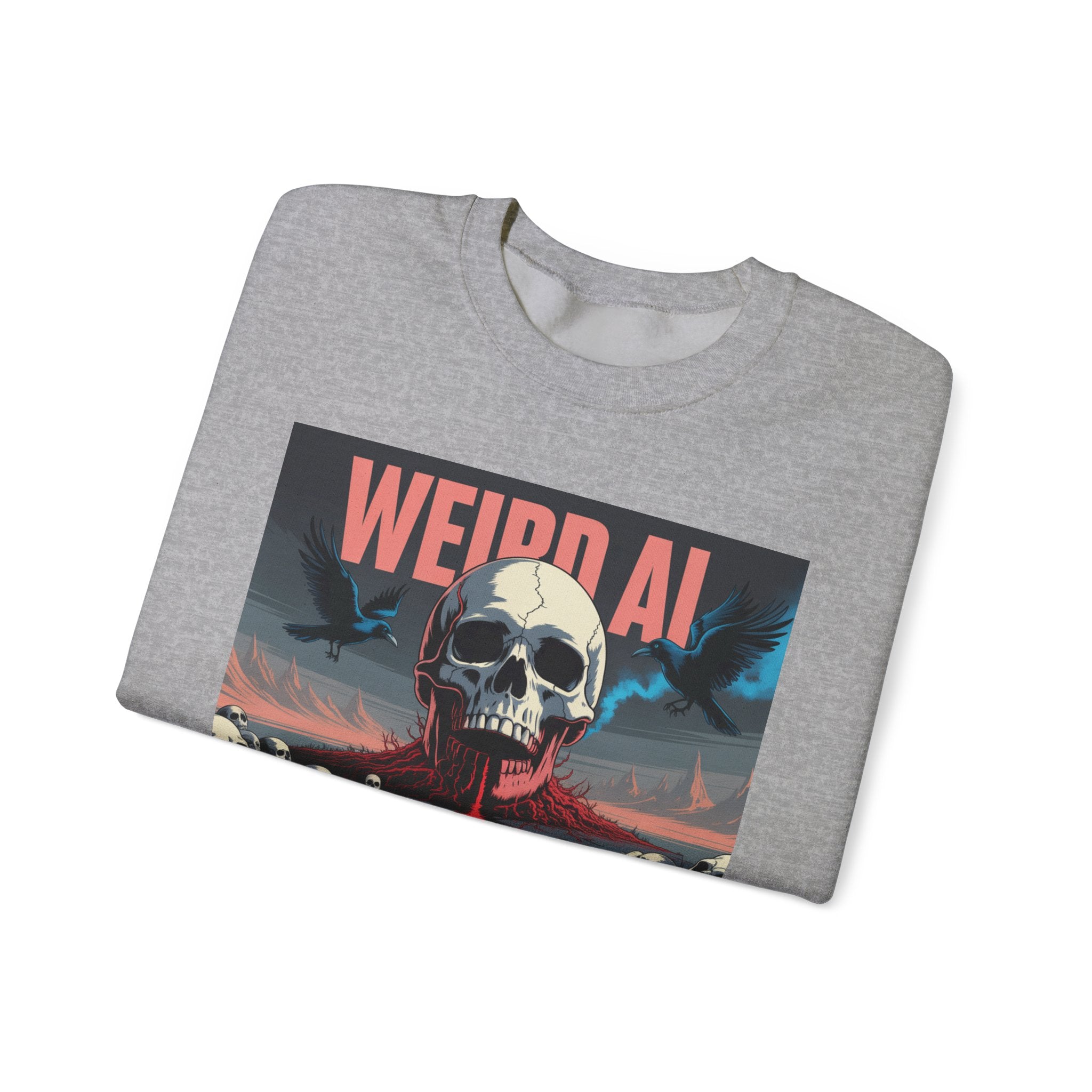 Weird AI  "Skeleton Volcano Edition” Unisex Heavy Blend™ Crewneck Sweatshirt