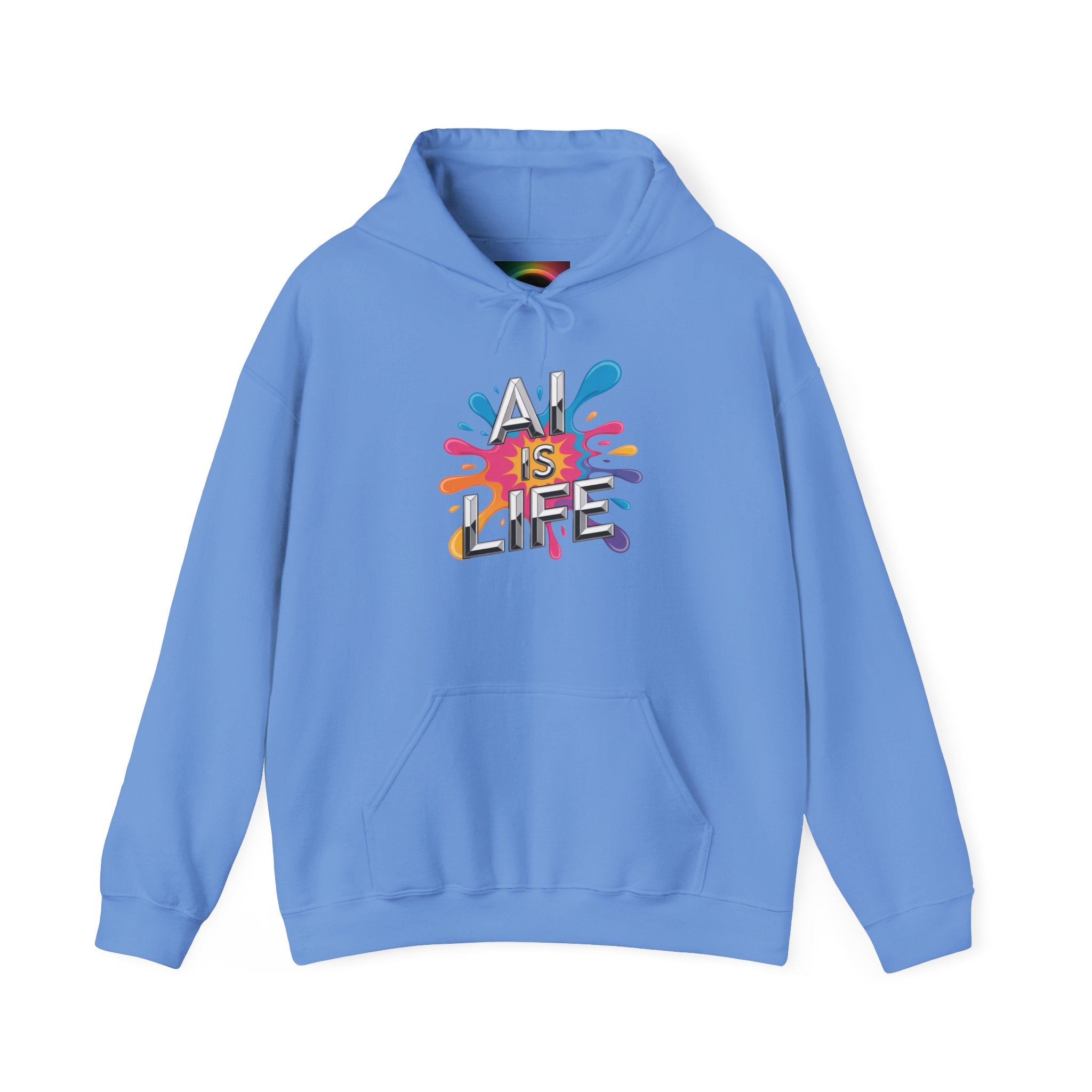 AI is Life "CHROME SPLATTER" Unisex Graphic Pullover Hoodie