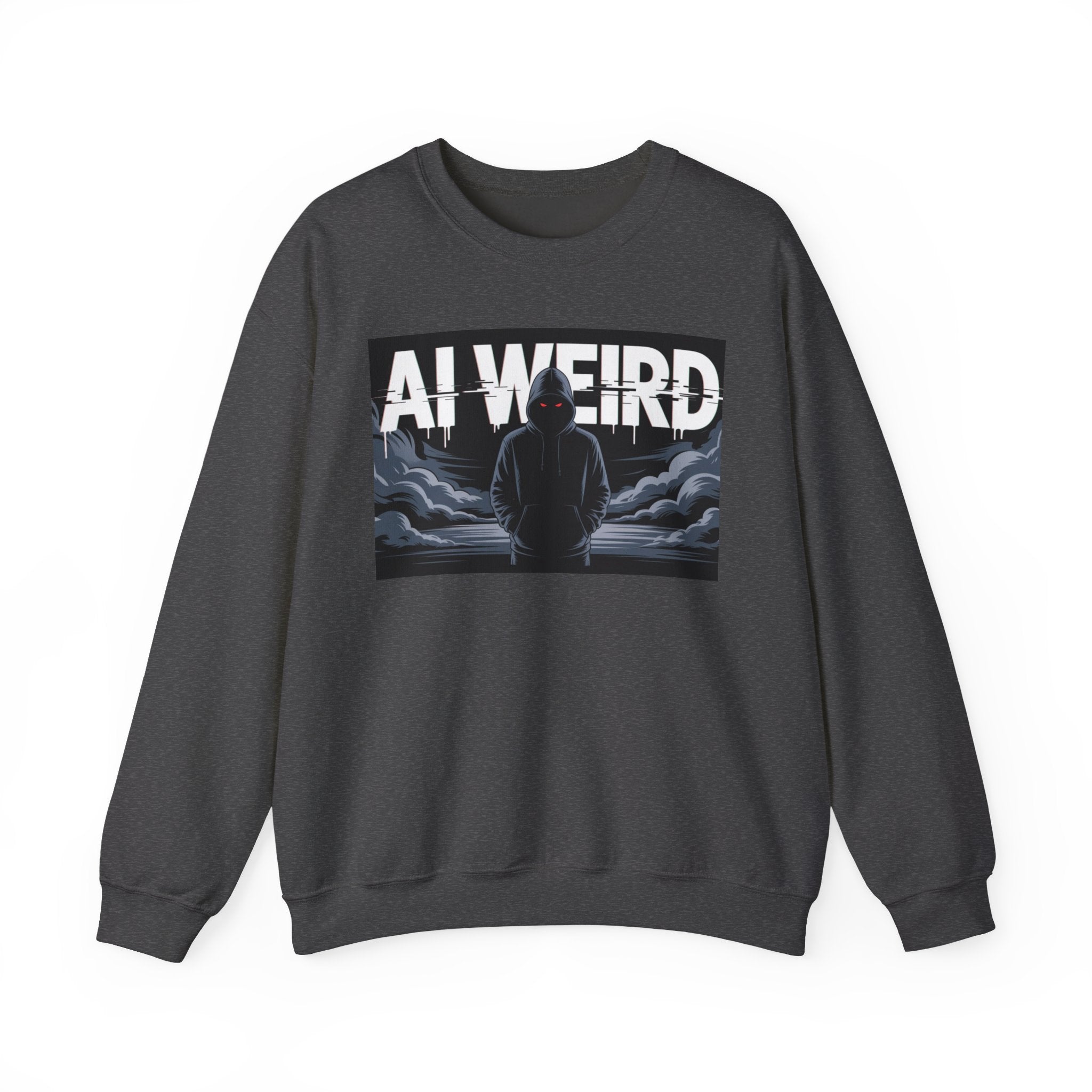 AI WEIRD – “DARK DATA ENTITY” Unisex Heavy Blend™ Crewneck Sweatshirt