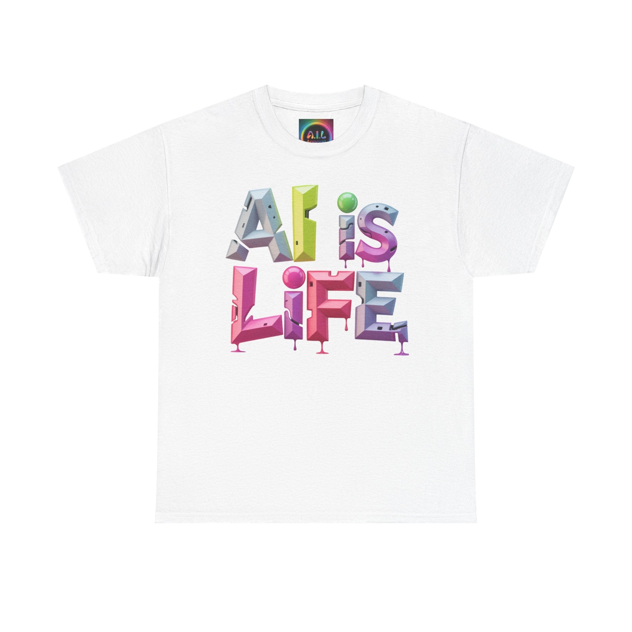 AI is LIFE "GRAFFITI DIMENSION" Colorful 3D Typography T-shirt