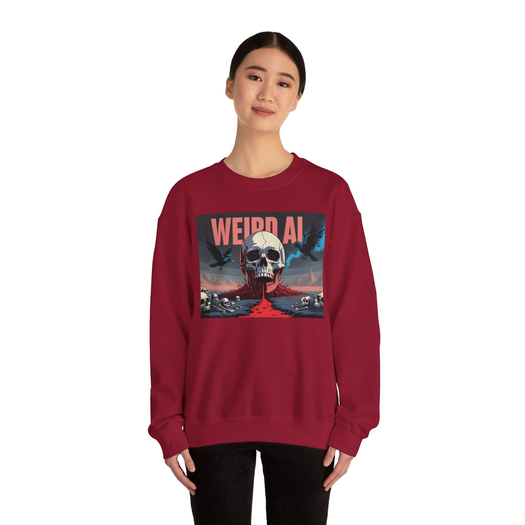 Weird AI  "Skeleton Volcano Edition” Unisex Heavy Blend™ Crewneck Sweatshirt