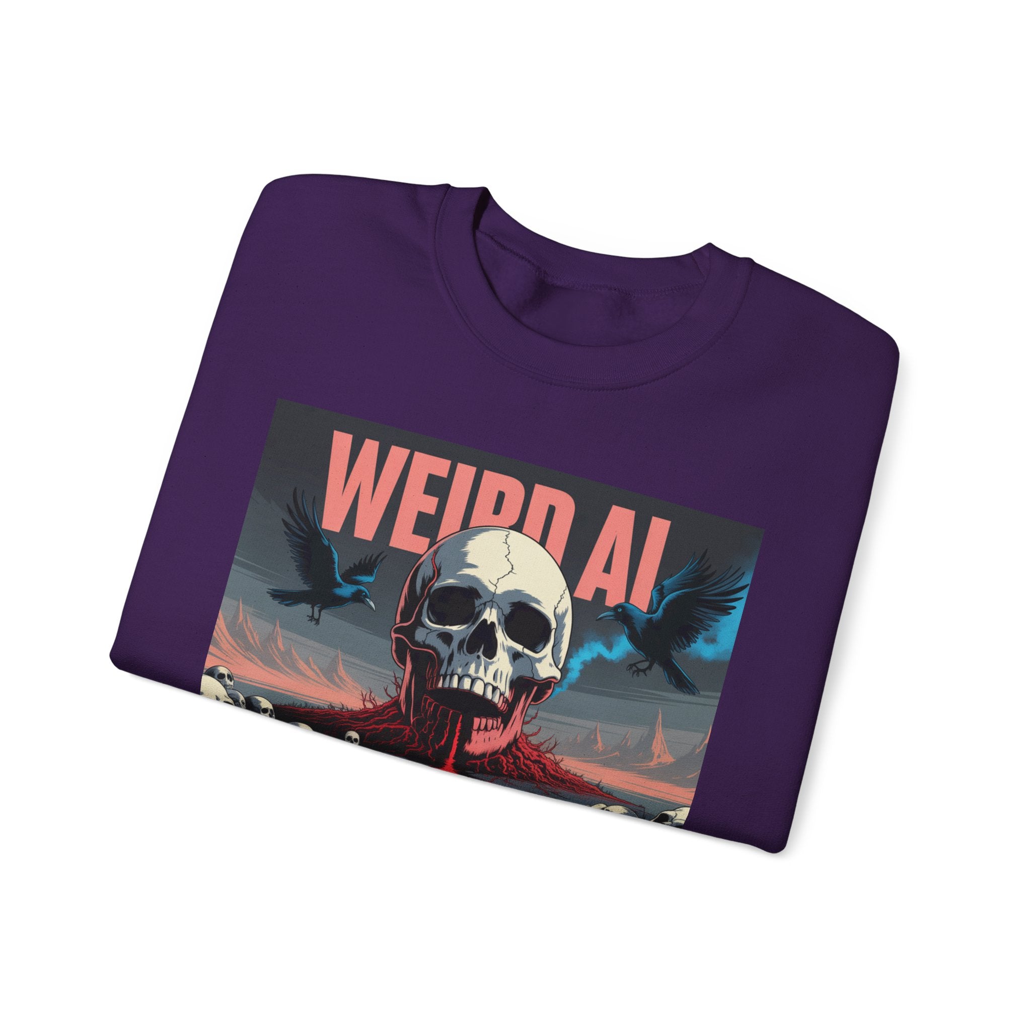 Weird AI  "Skeleton Volcano Edition” Unisex Heavy Blend™ Crewneck Sweatshirt