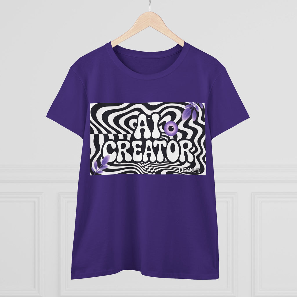 AI Creator  "Optic Loop" Women's Midweight Cotton Tee