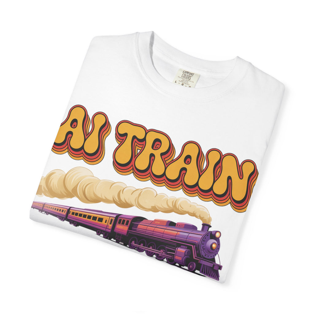 AI TRAIN  "Quantum Rail System" Unisex Garment-Dyed T-shirt