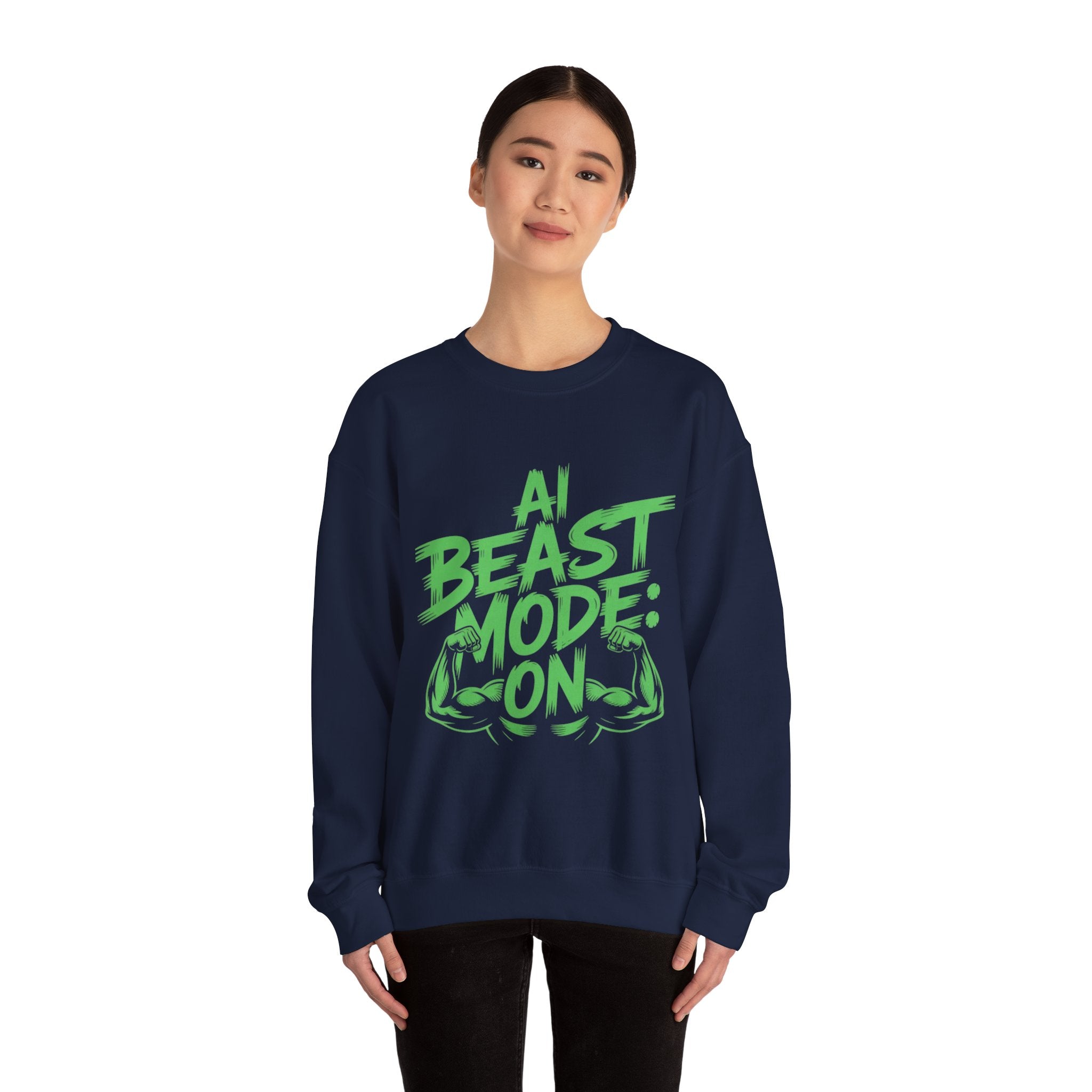 AI BEAST MODE: ON “DIGITAL HULK ENERGY” Unisex Heavy Blend™ Crewneck Sweatshirt
