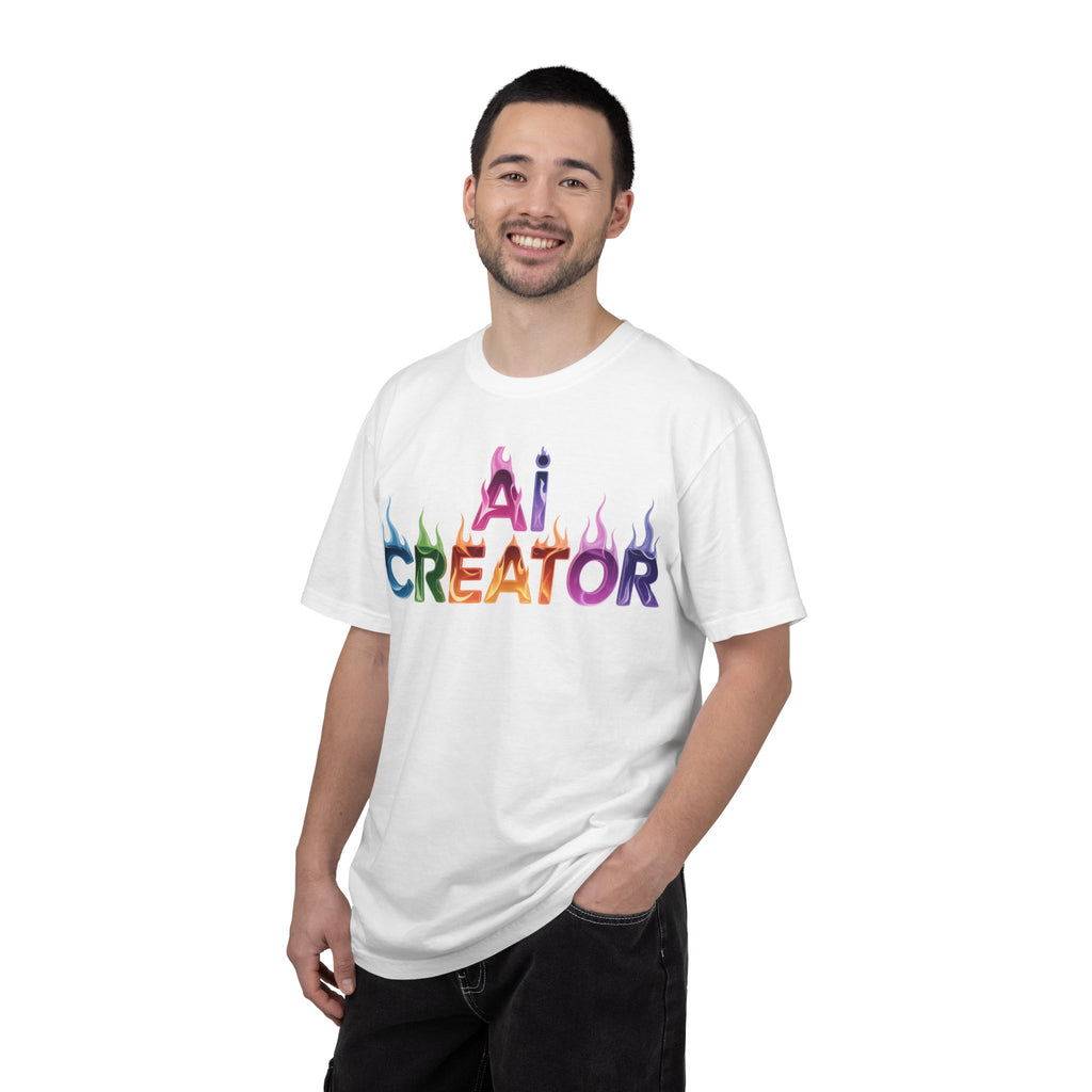 AI CREATOR  "Fire in the Code" Unisex Garment-Dyed T-shirt