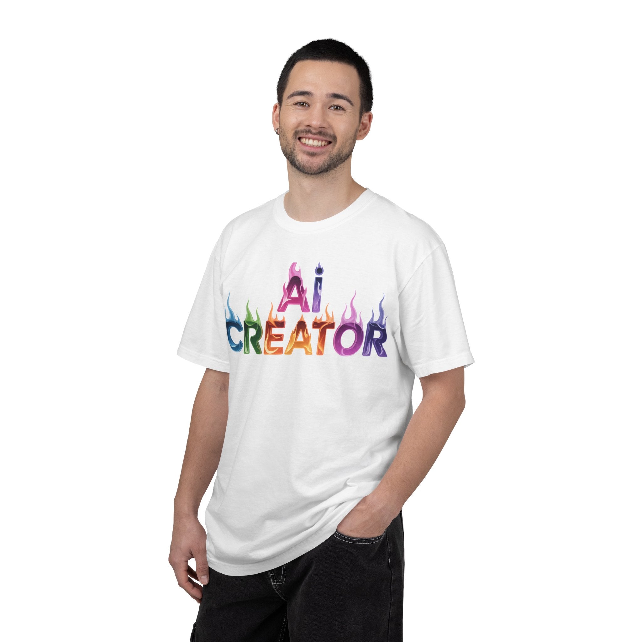 AI CREATOR  "Fire in the Code" Unisex Garment-Dyed T-shirt