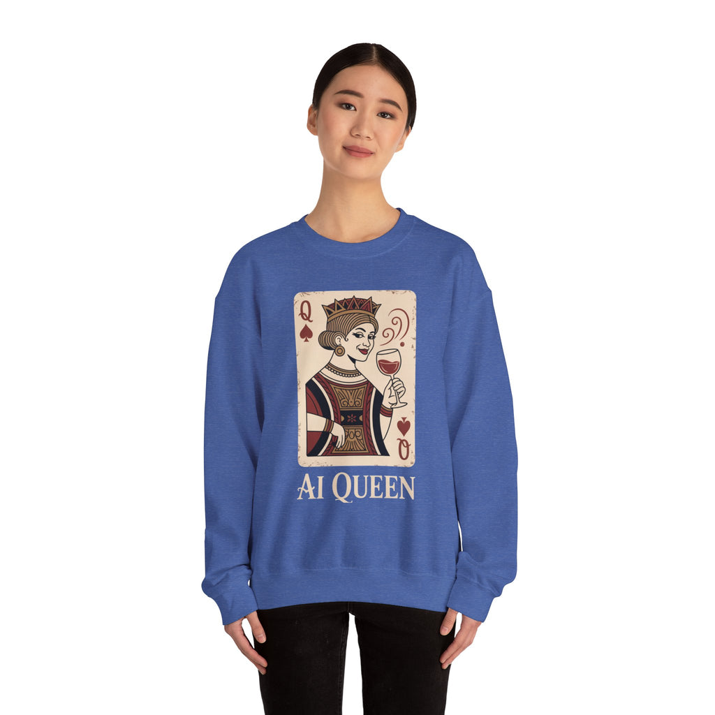 AI Queen "ROYAL ALGORITHM"  Unisex Heavy Blend Crewneck Sweatshirt