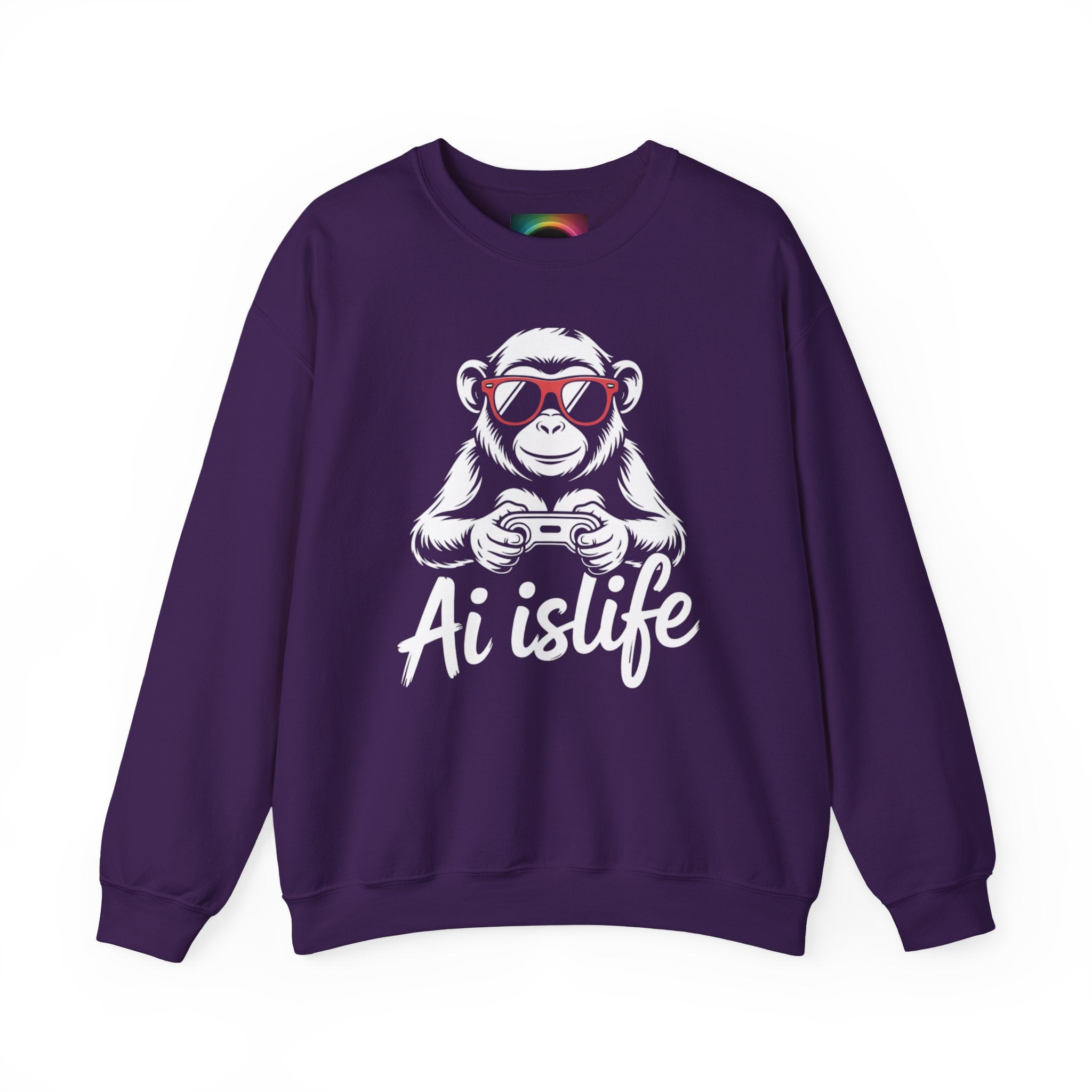 AI Is Life "GAMER CHIMP ELITE" Unisex Graphic Crewneck Sweatshirt