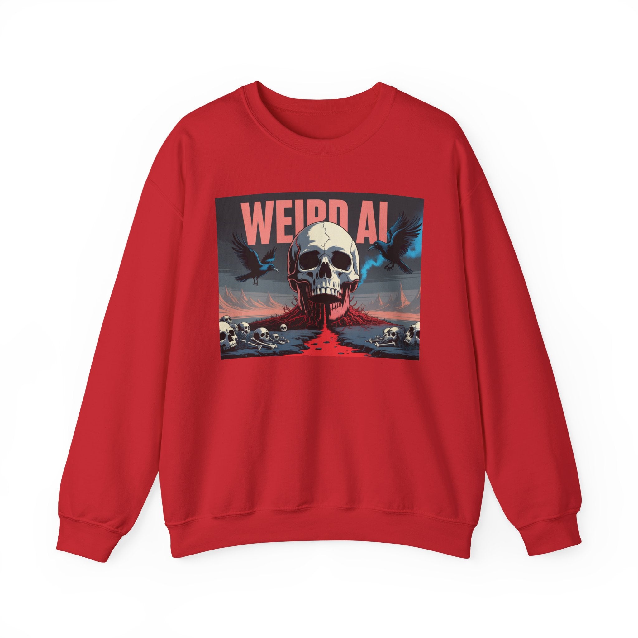 Weird AI  "Skeleton Volcano Edition” Unisex Heavy Blend™ Crewneck Sweatshirt