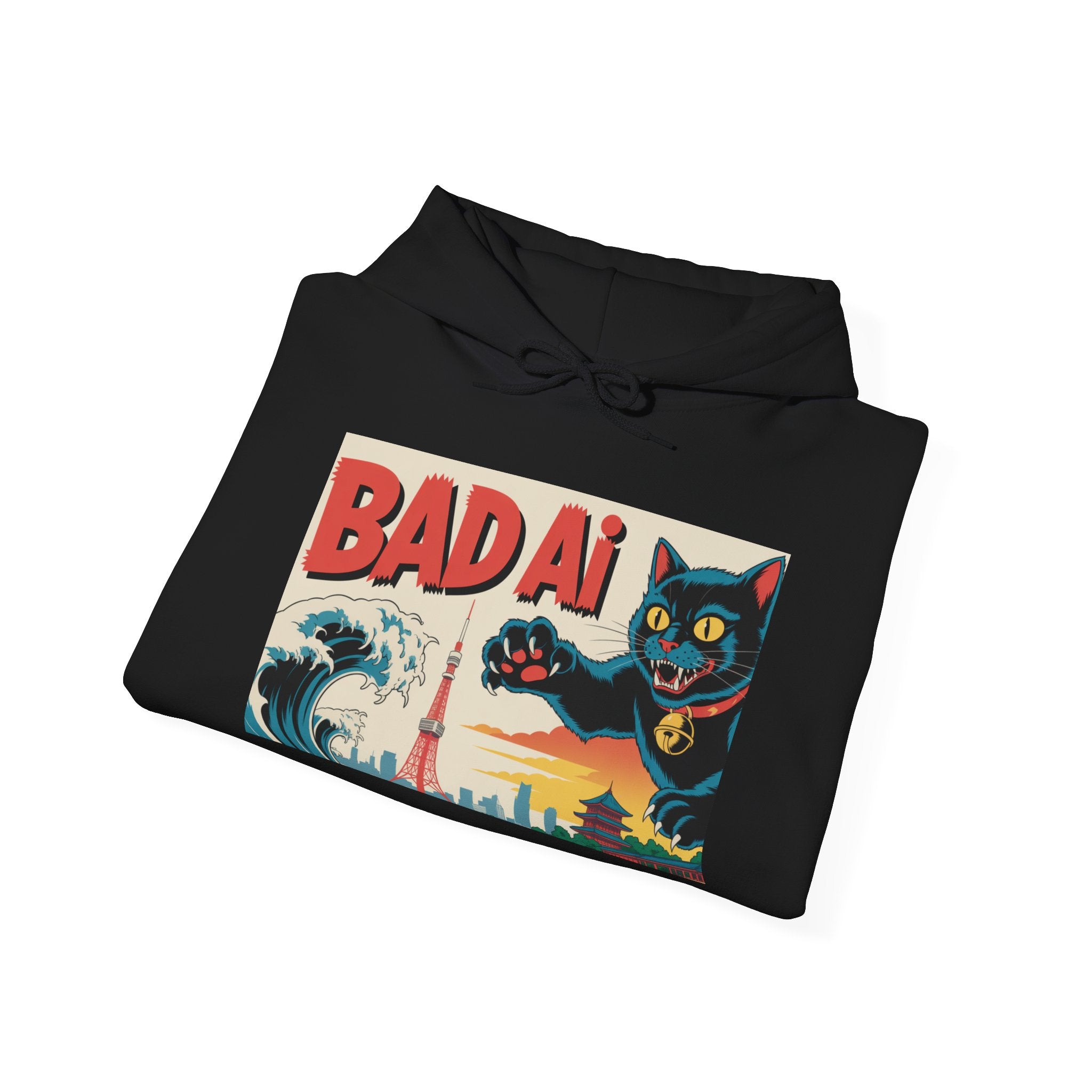 BAD AI " Kaiju Kitty " Unisex Heavy Blend™ Hooded Sweatshirt