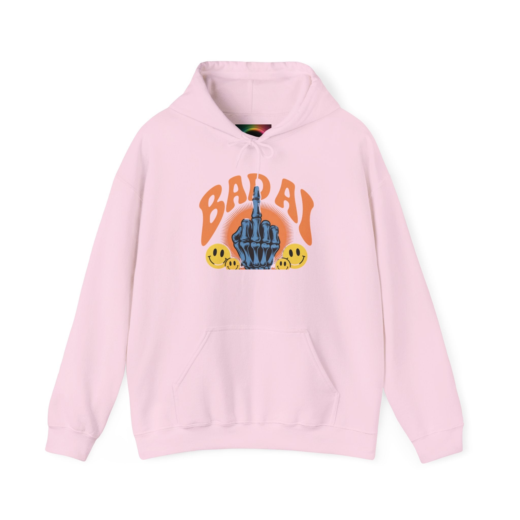 Bad Day Middle Finger Hoodie – Retro Skull Hand Graphic Sweatshirt