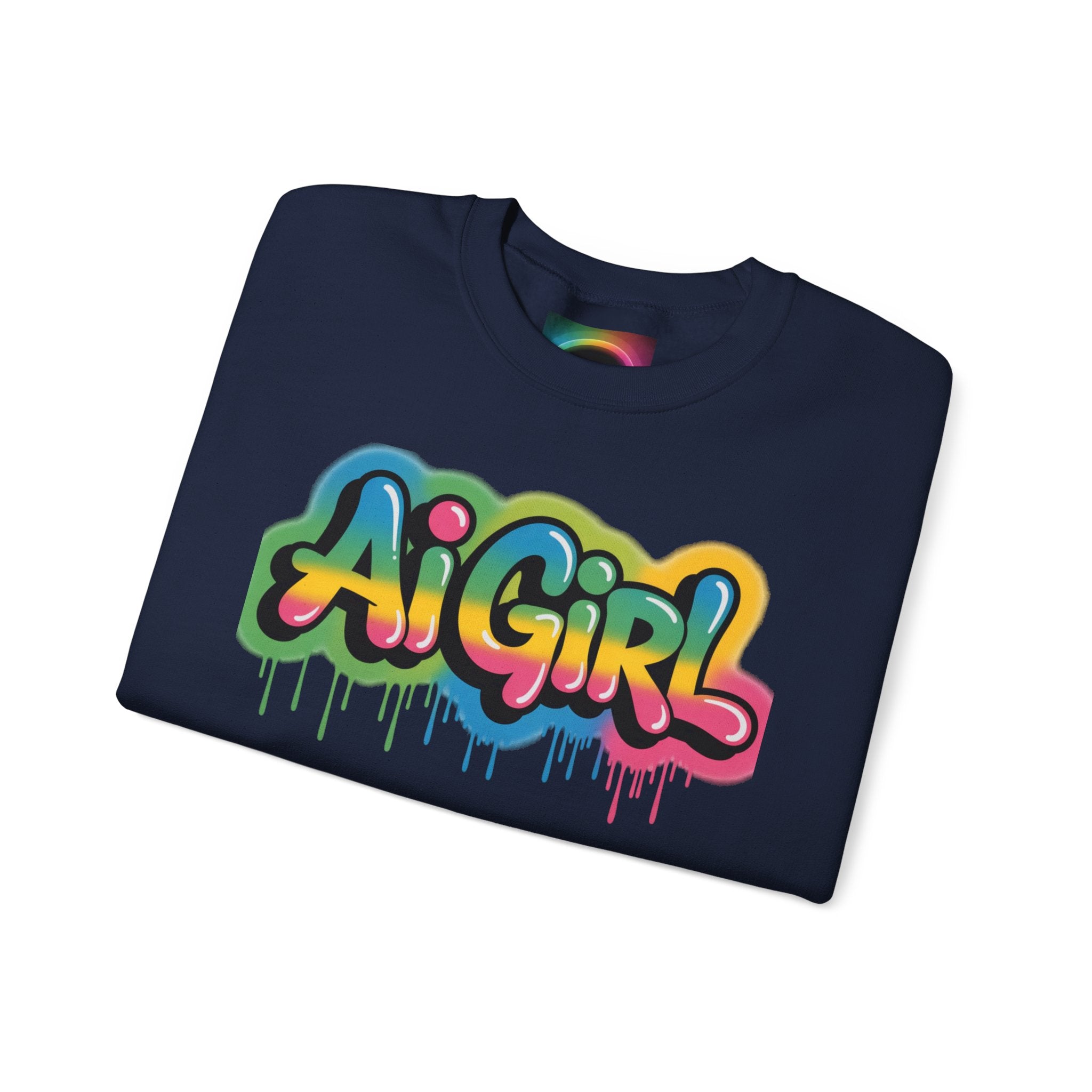 Ai Girl "Graffiti Glow" Unisex Heavy Blend Crewneck Sweatshirt