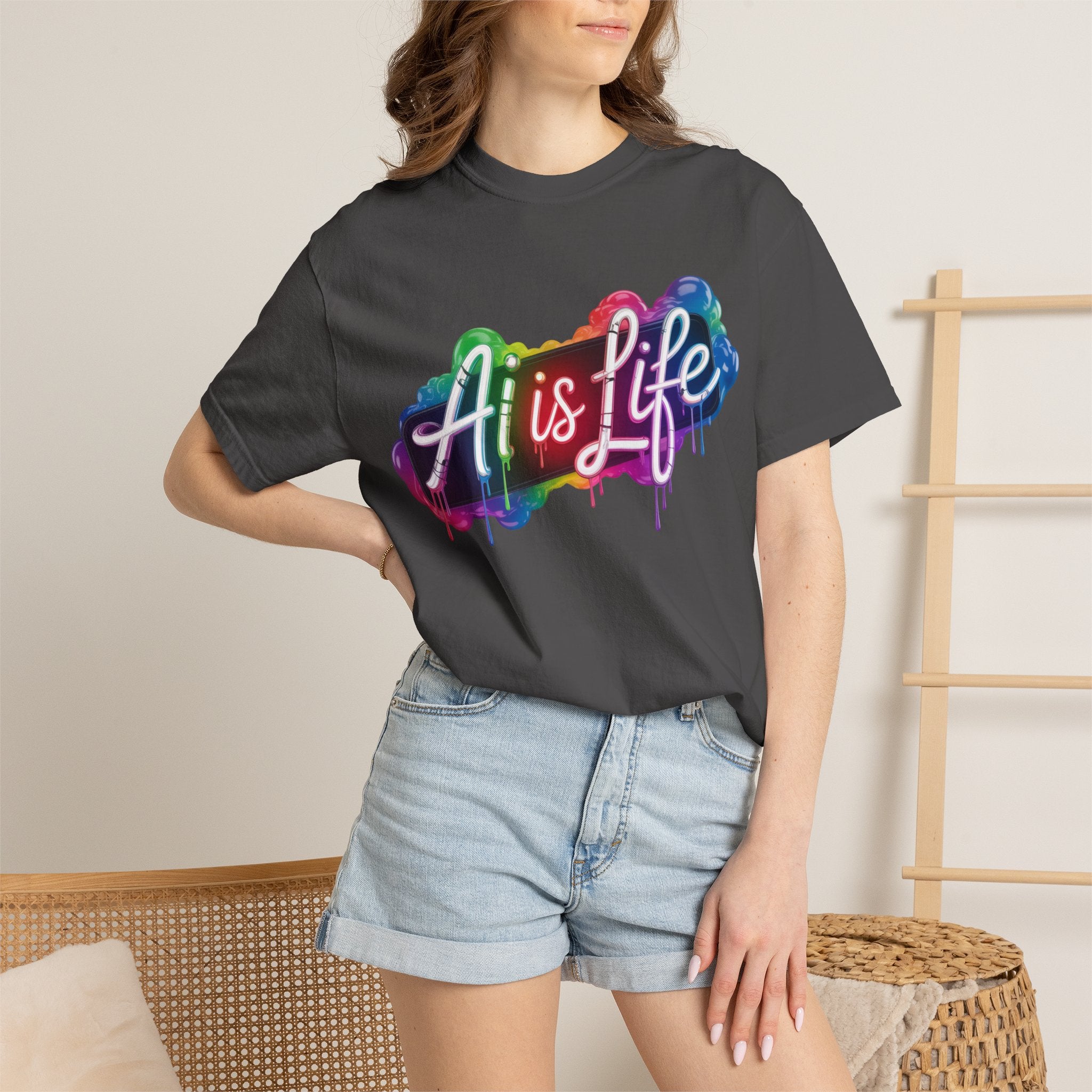AI is LIFE  “PipeDream Intelligence”  Heavy Blend™ Crewneck T-Shirt