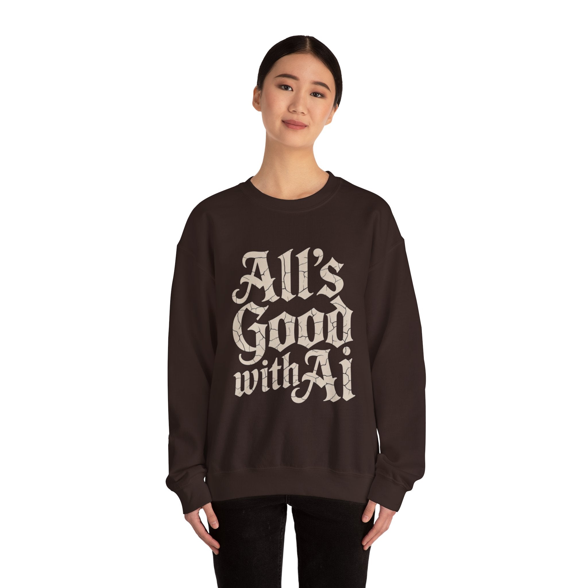 ALL’S GOOD WITH AI “Cracked Code Classic” Unisex Heavy Blend Crewneck Sweatshirt
