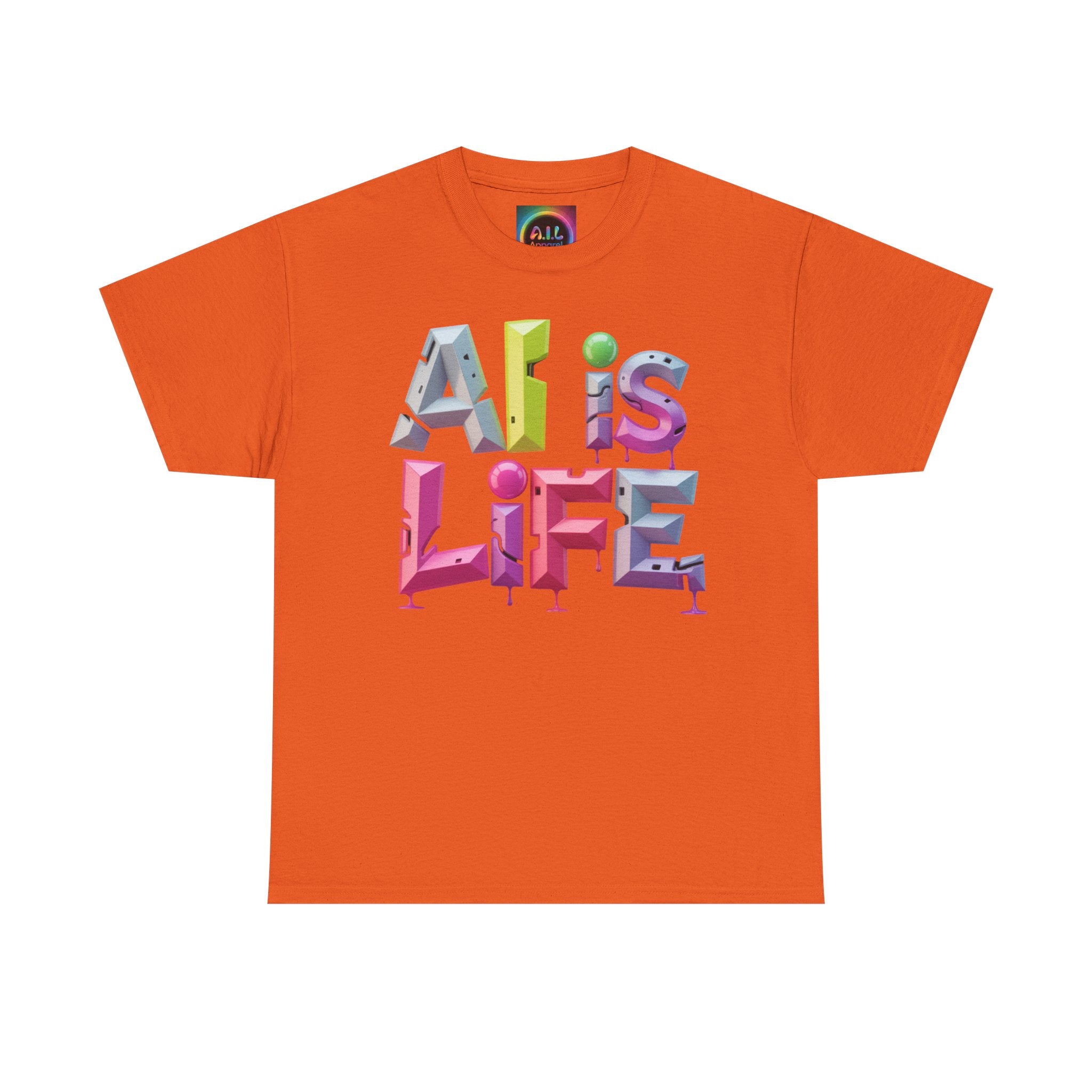 AI is LIFE "GRAFFITI DIMENSION" Colorful 3D Typography T-shirt
