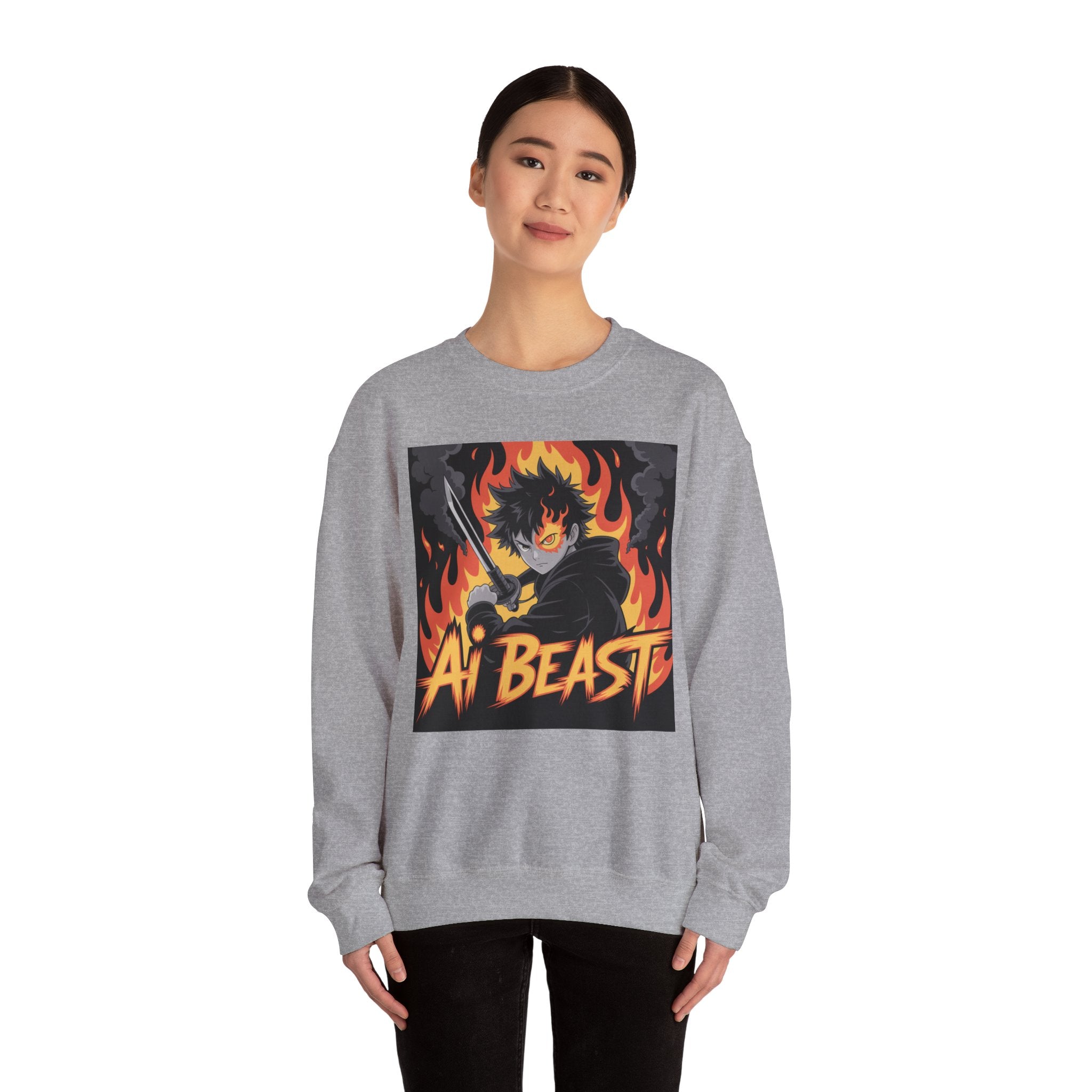 AI BEAST  "Warrior.exe"  Unisex Heavy Blend™ Crewneck Sweatshirt