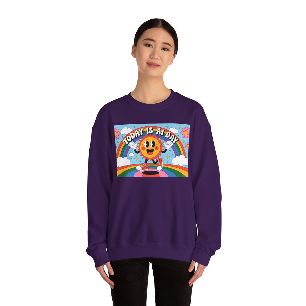 Today Is AI Day  "Sunshine Circuit" Unisex Heavy Blend™ Crewneck Sweatshirt