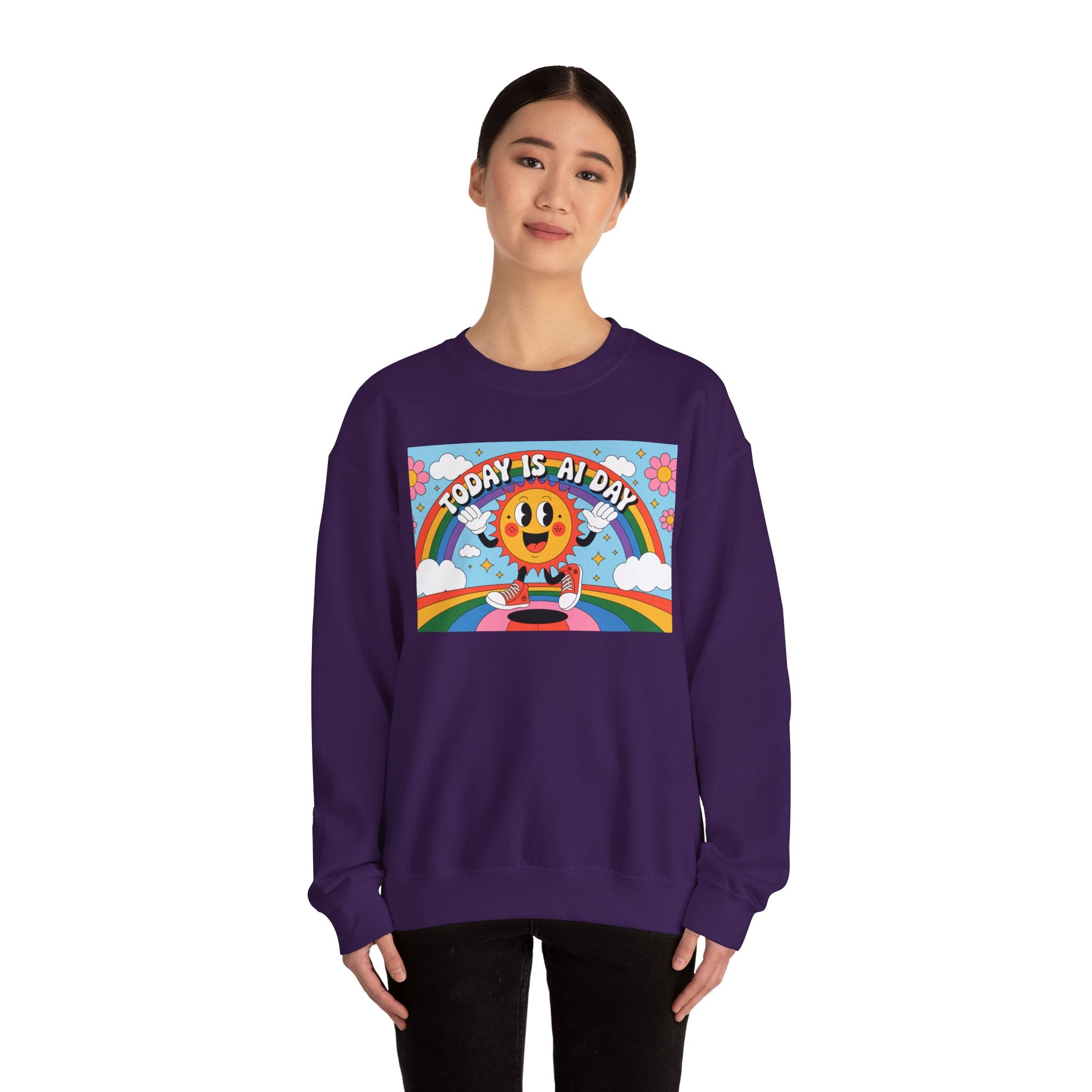 Today Is AI Day  "Sunshine Circuit" Unisex Heavy Blend™ Crewneck Sweatshirt