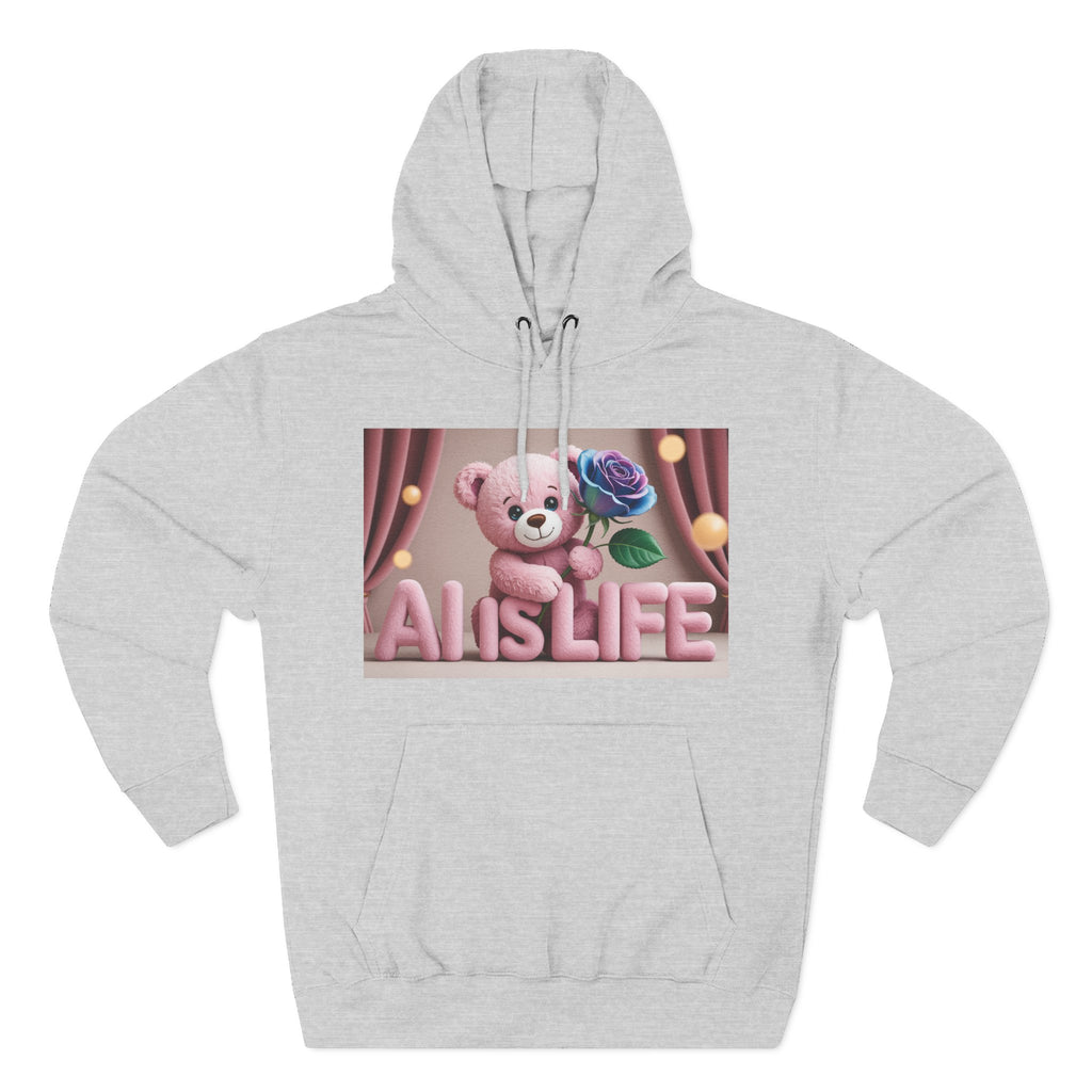 AI IS LIFE  "CUTE CIRCUIT" Three-Panel Fleece Hoodie