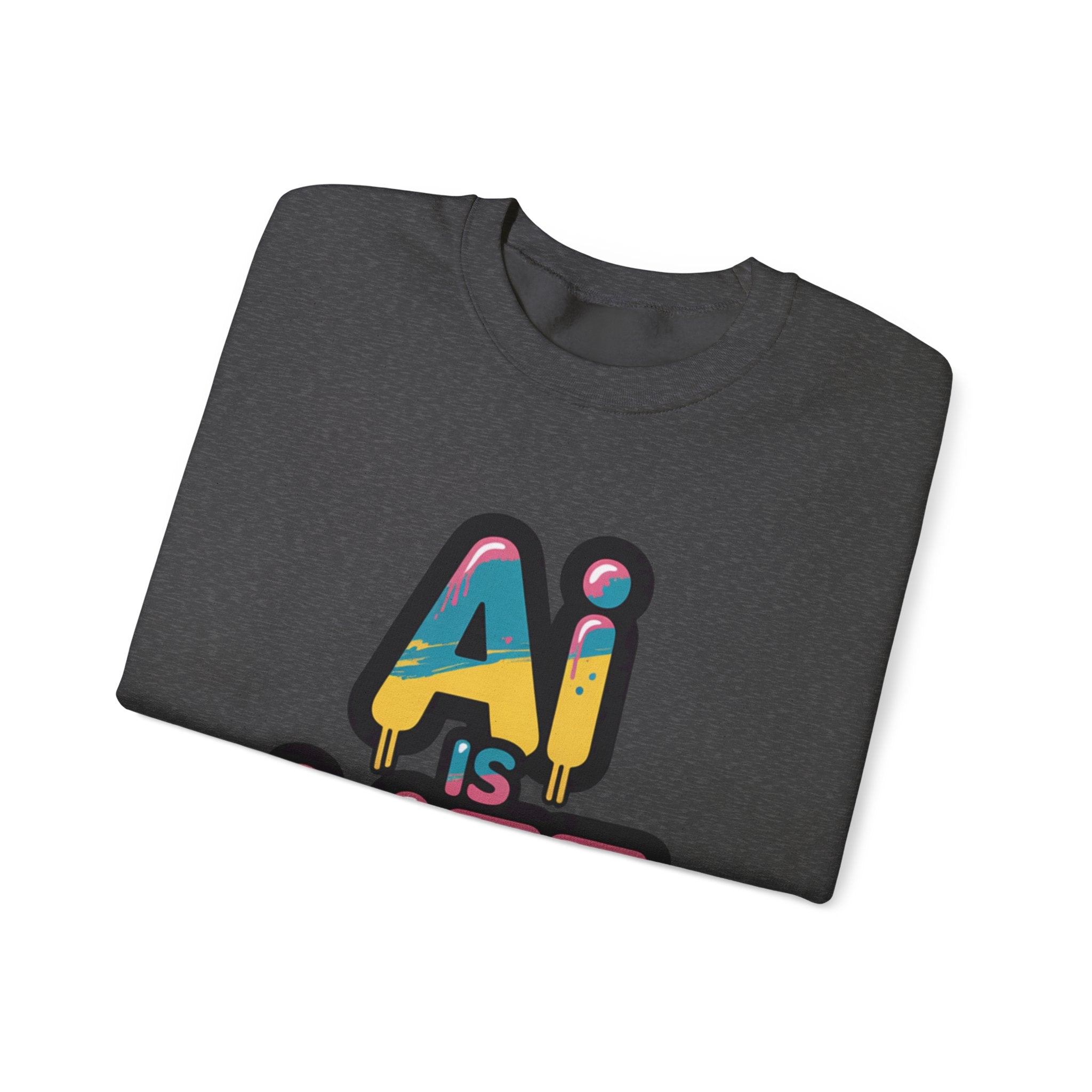 AI IS LIFE " Neon Circuit " Unisex Heavy Blend™ Crewneck Sweatshirt
