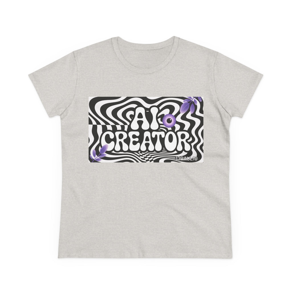 AI Creator  "Optic Loop" Women's Midweight Cotton Tee
