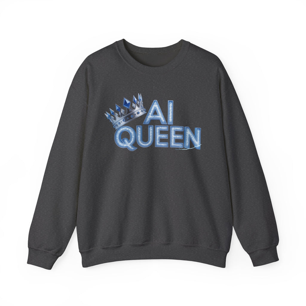 AI Queen "Frost Crown Frequency" Unisex Heavy Blend™ Crewneck Sweatshirt