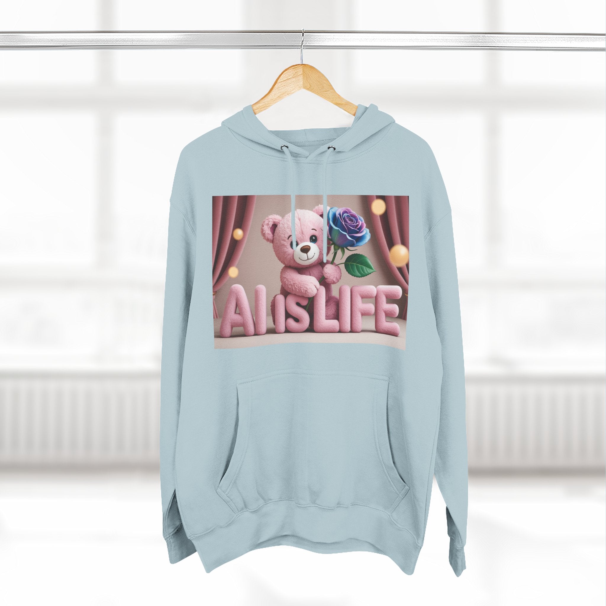 AI IS LIFE  "CUTE CIRCUIT" Three-Panel Fleece Hoodie