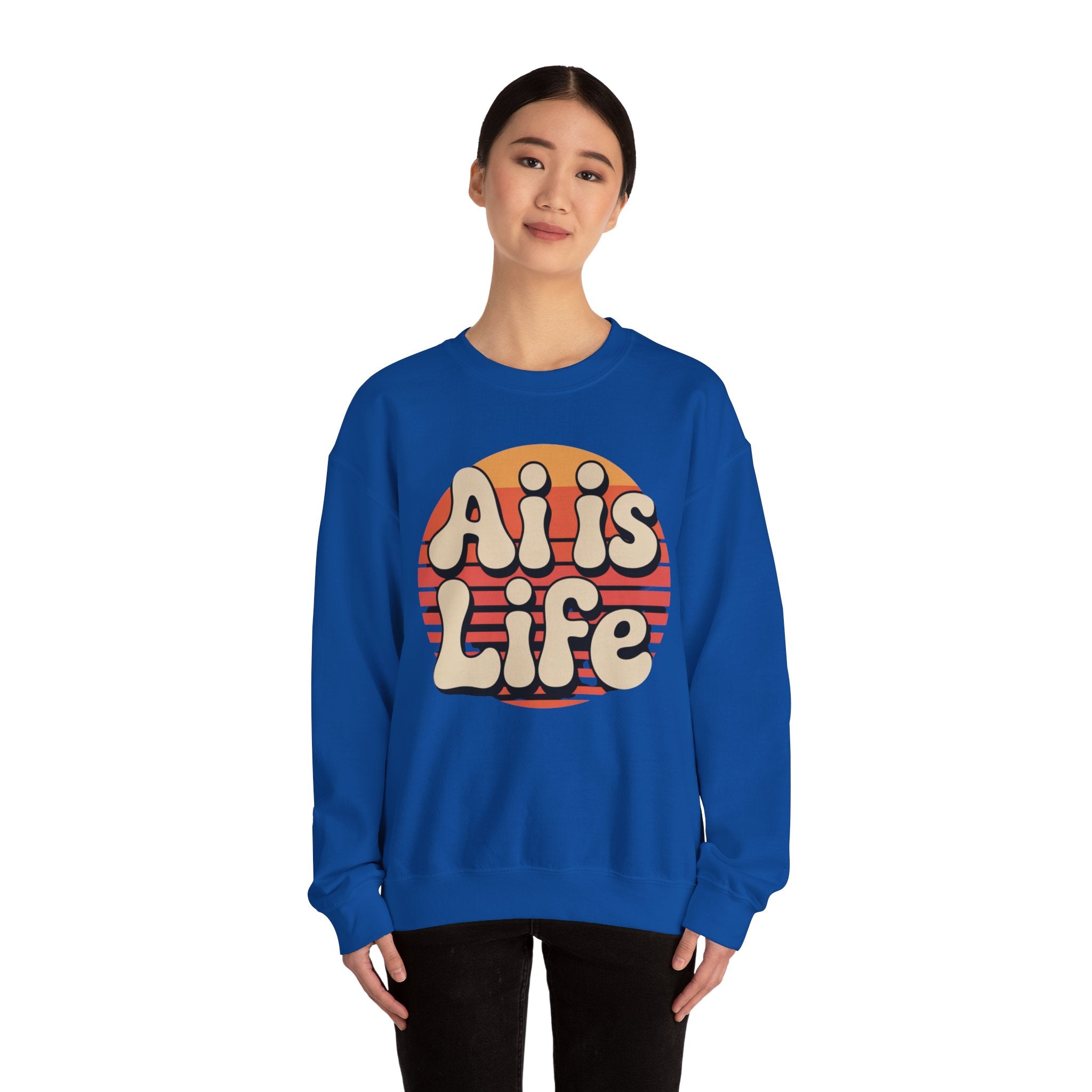 AI is Life "SUNSET CIRCUITRY" Unisex Heavy Blend™ Crewneck Sweatshirt