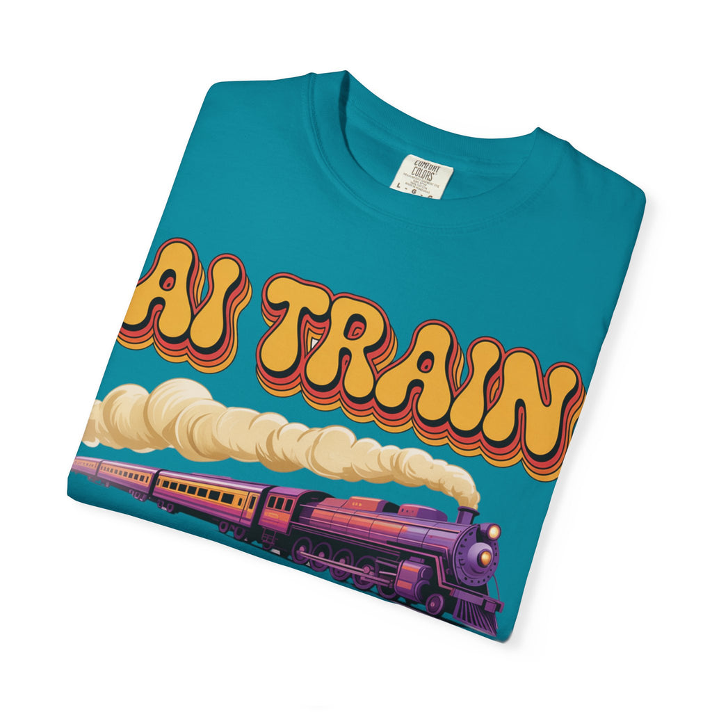 AI TRAIN  "Quantum Rail System" Unisex Garment-Dyed T-shirt