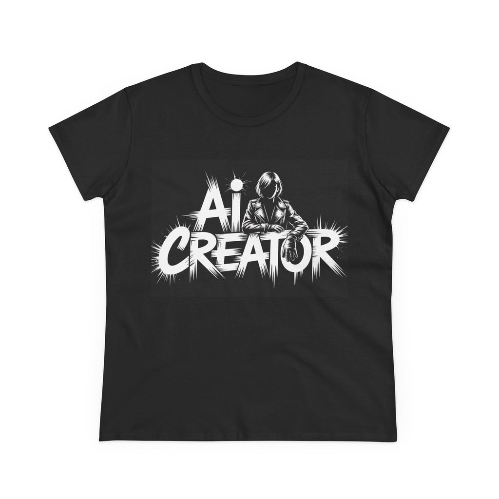 AI Creator  "Digital Rebel" Women's Midweight Cotton Tee